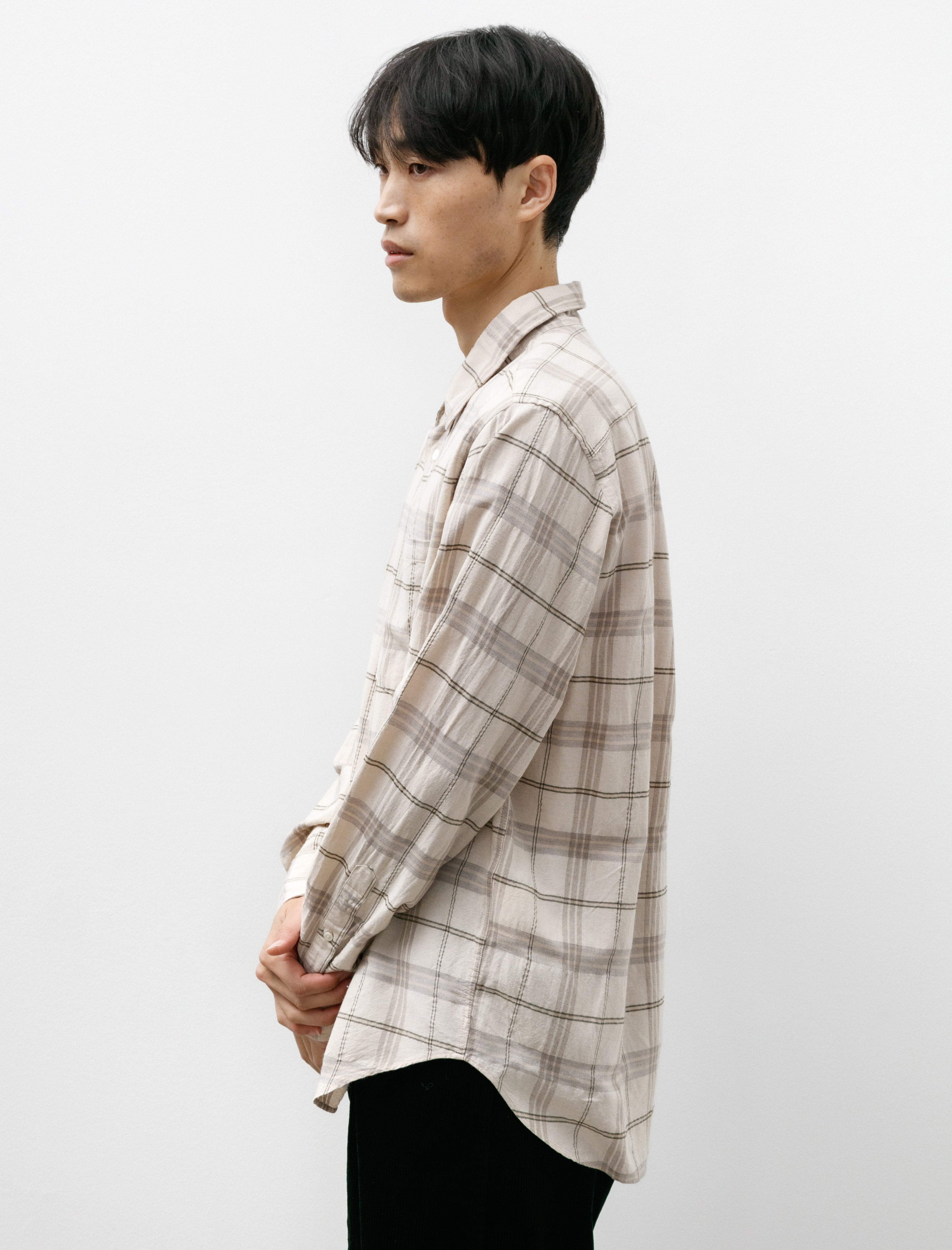 Norse Projects Algot Relaxed Textured Check Shirt Oatmeal