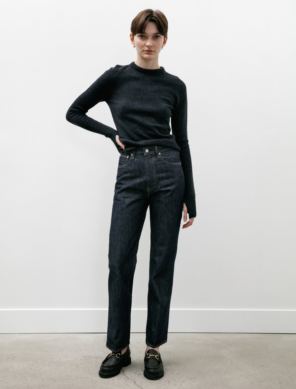 auralee hard twist denim 5P pants