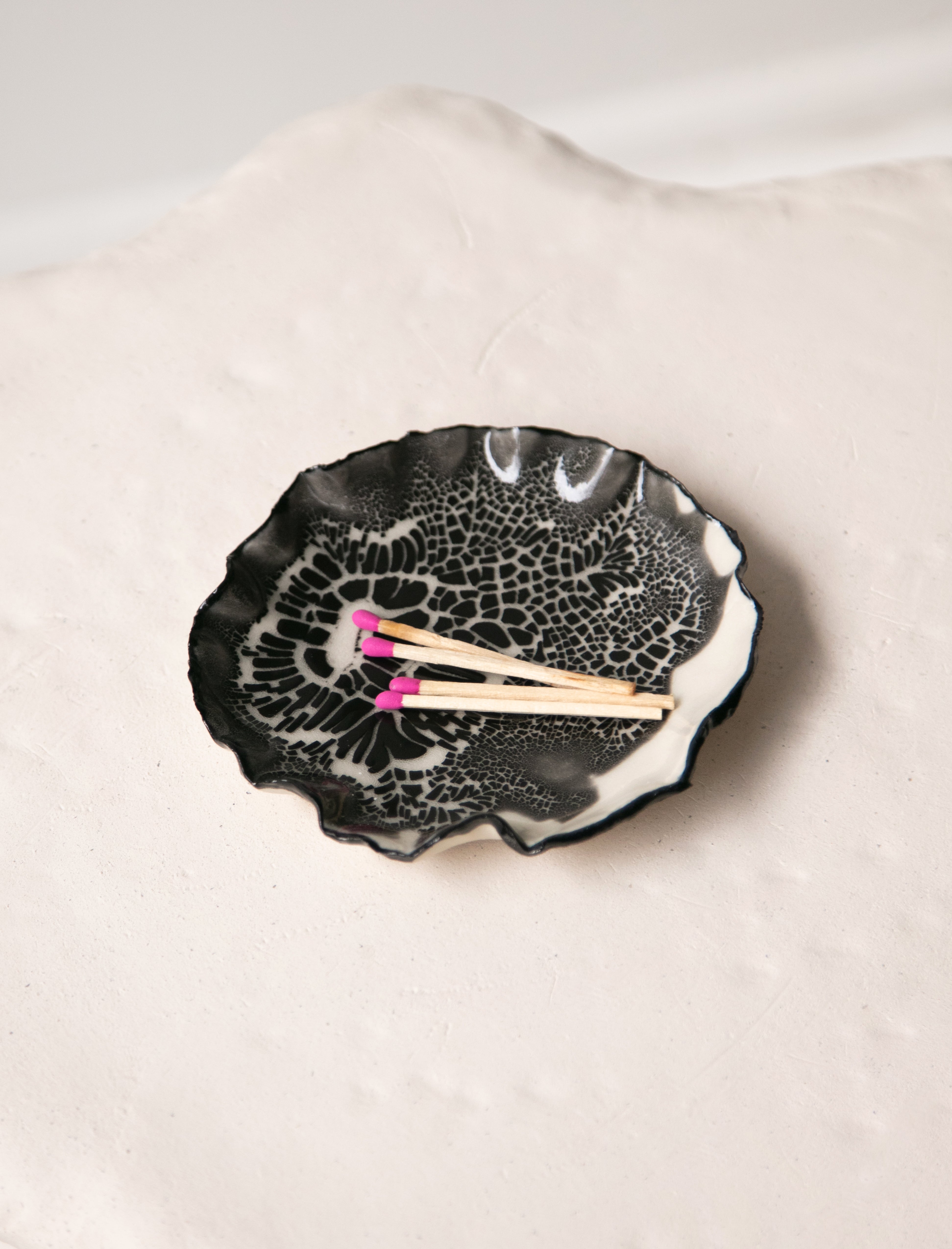 Trinket Trinket Dish White Black