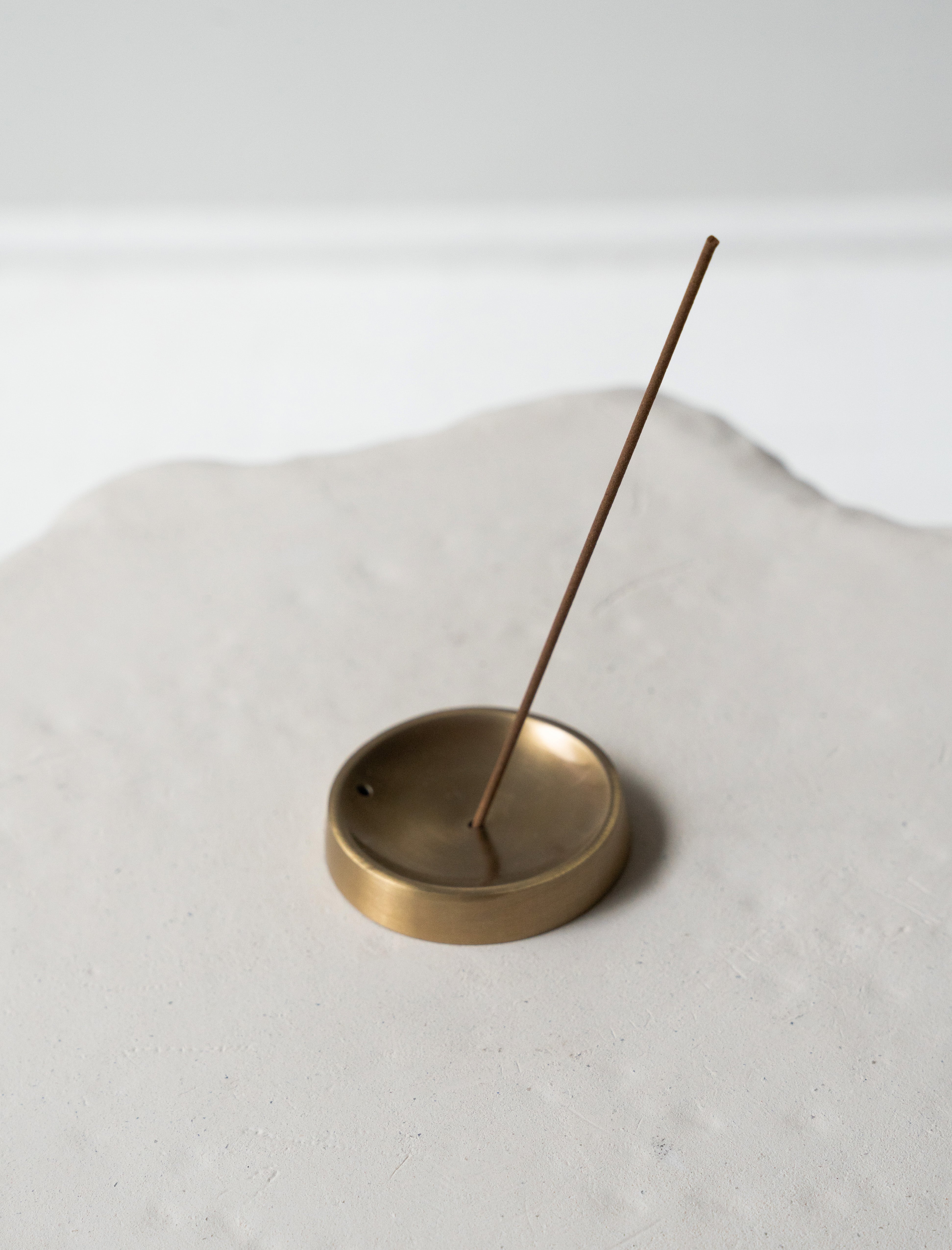 Fog Linen Brass Round Incense Stand
