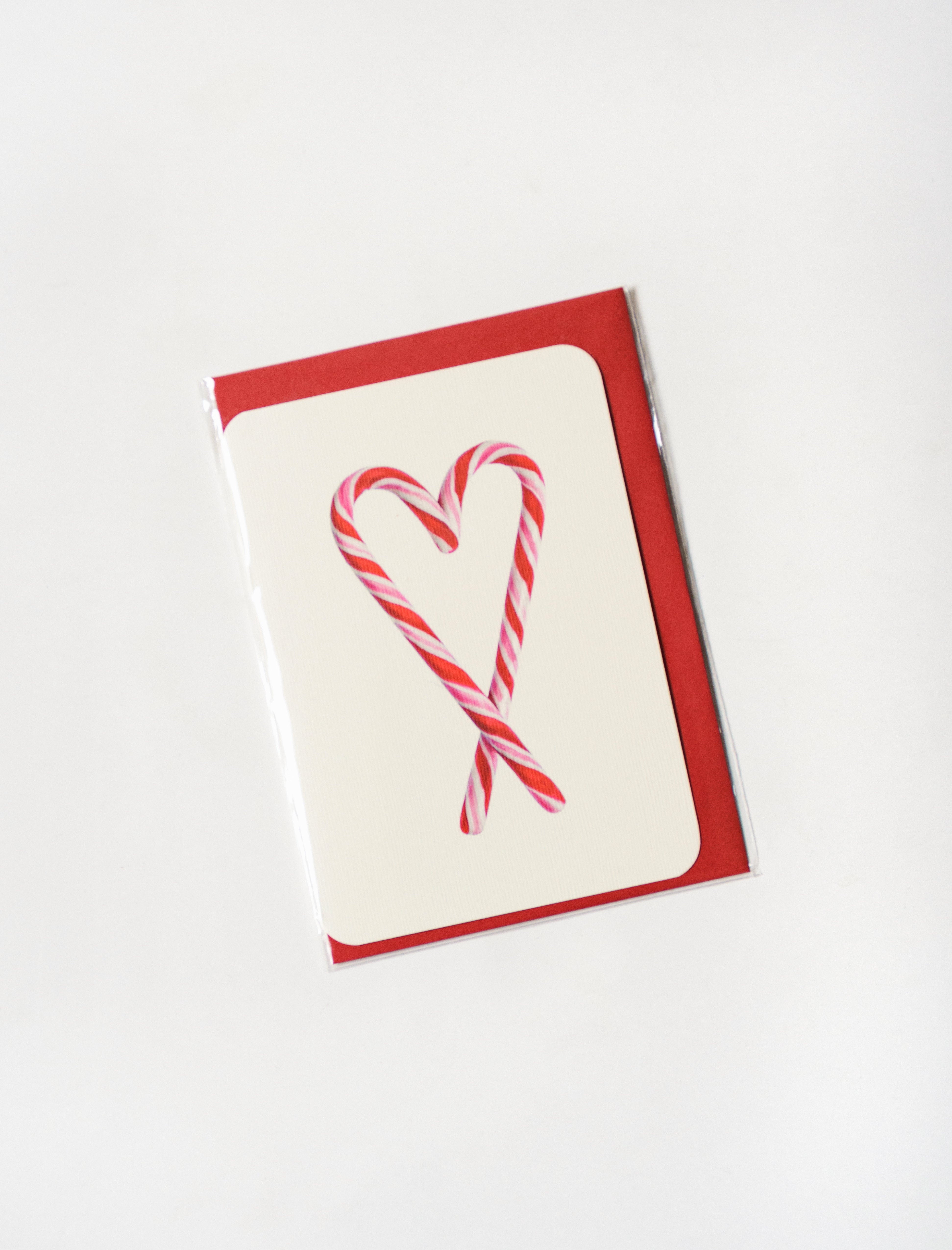 Canonbury Press Greeting Card Candy Cane Heart