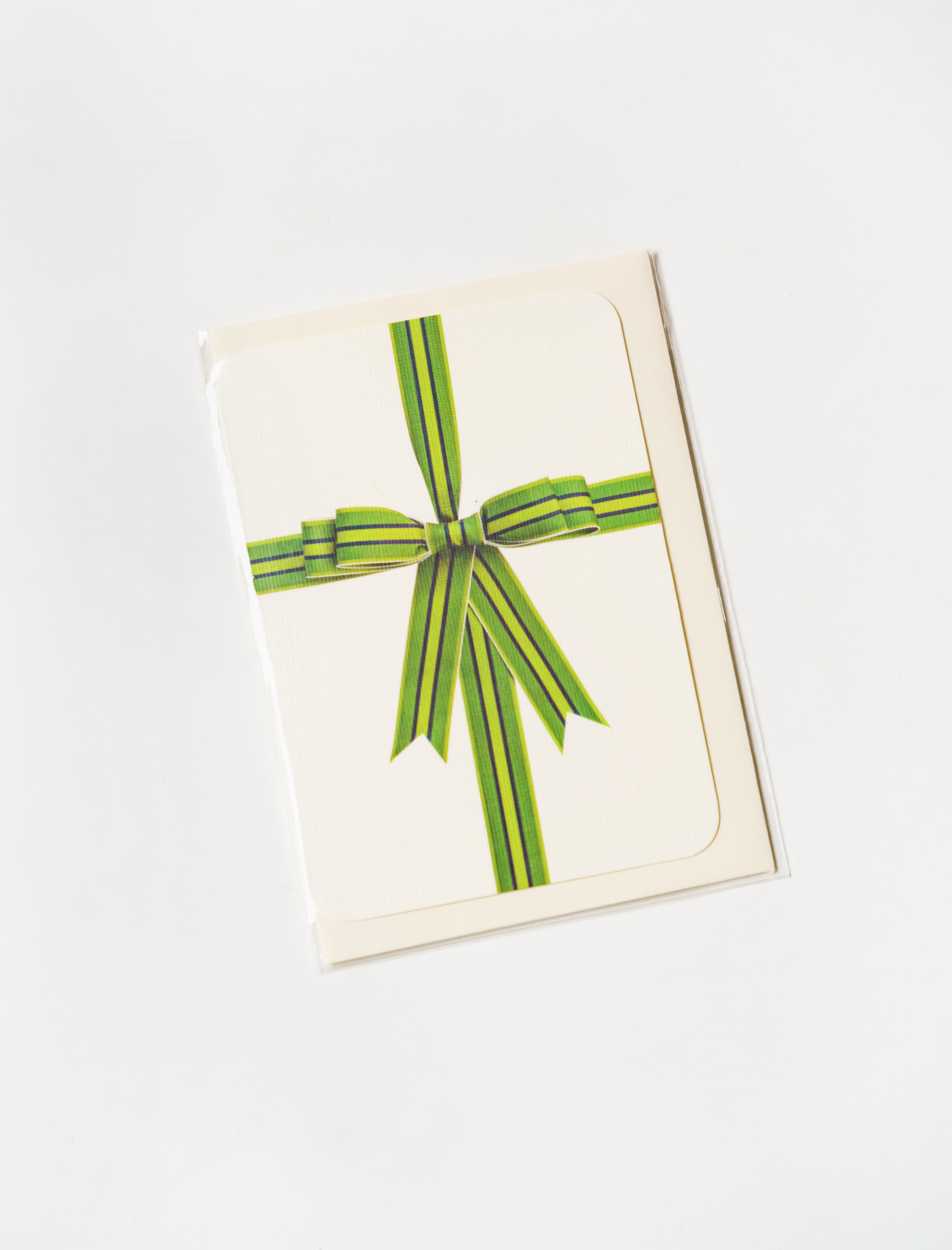 Canonbury Press Greeting Card Green Bow