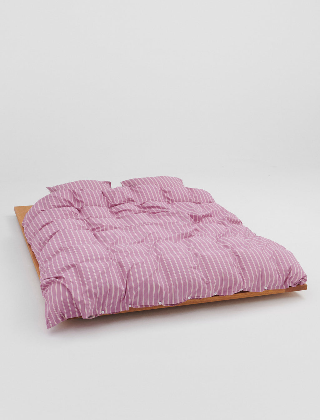 Tekla Percale Double Duvet Cover Mallow Pink Stripes – Neighbour