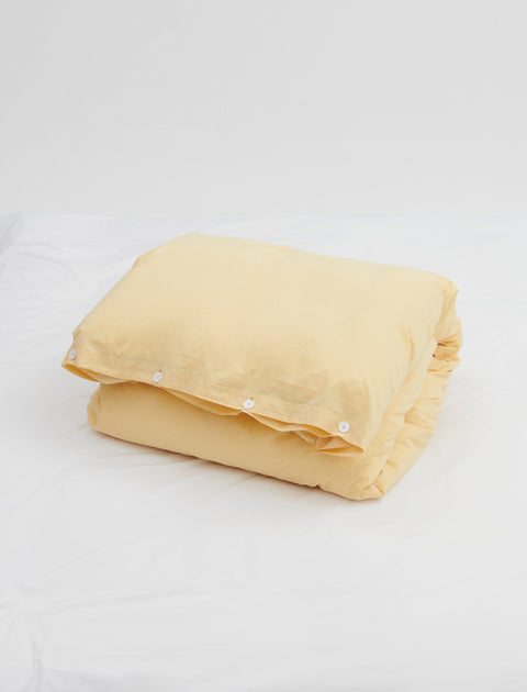 Tekla Percale Double Duvet Cover Shaded Yellow