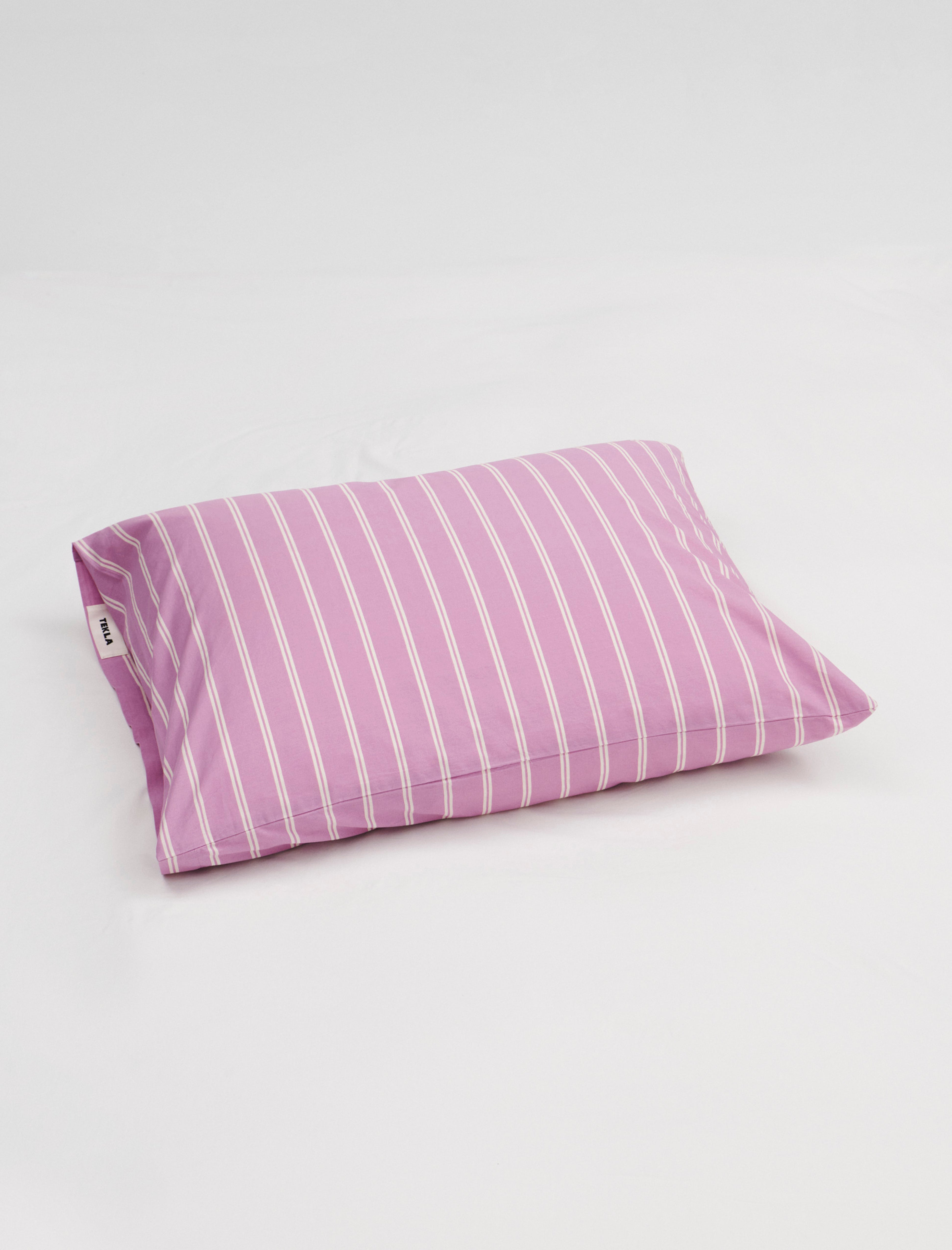 Tekla Percale Pillow Sham Mallow Pink Stripes
