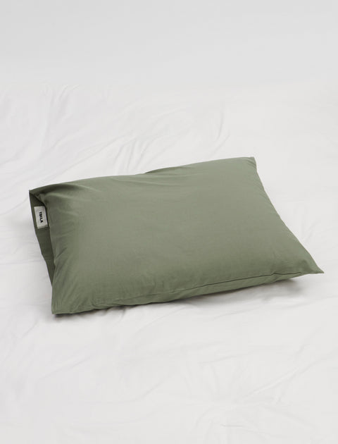 Tekla Percale Pillow Sham Olive Green
