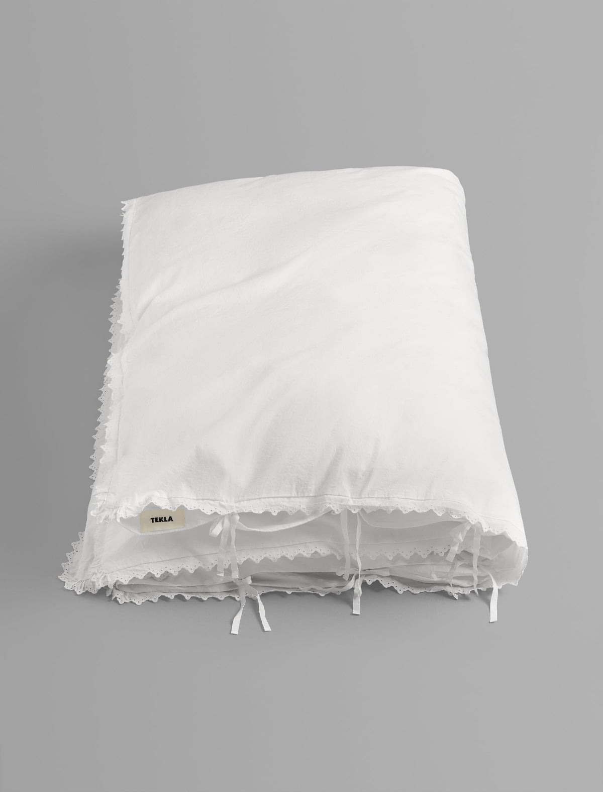Percale Double Duvet Cover Broderie Anglaise Anais Broken White