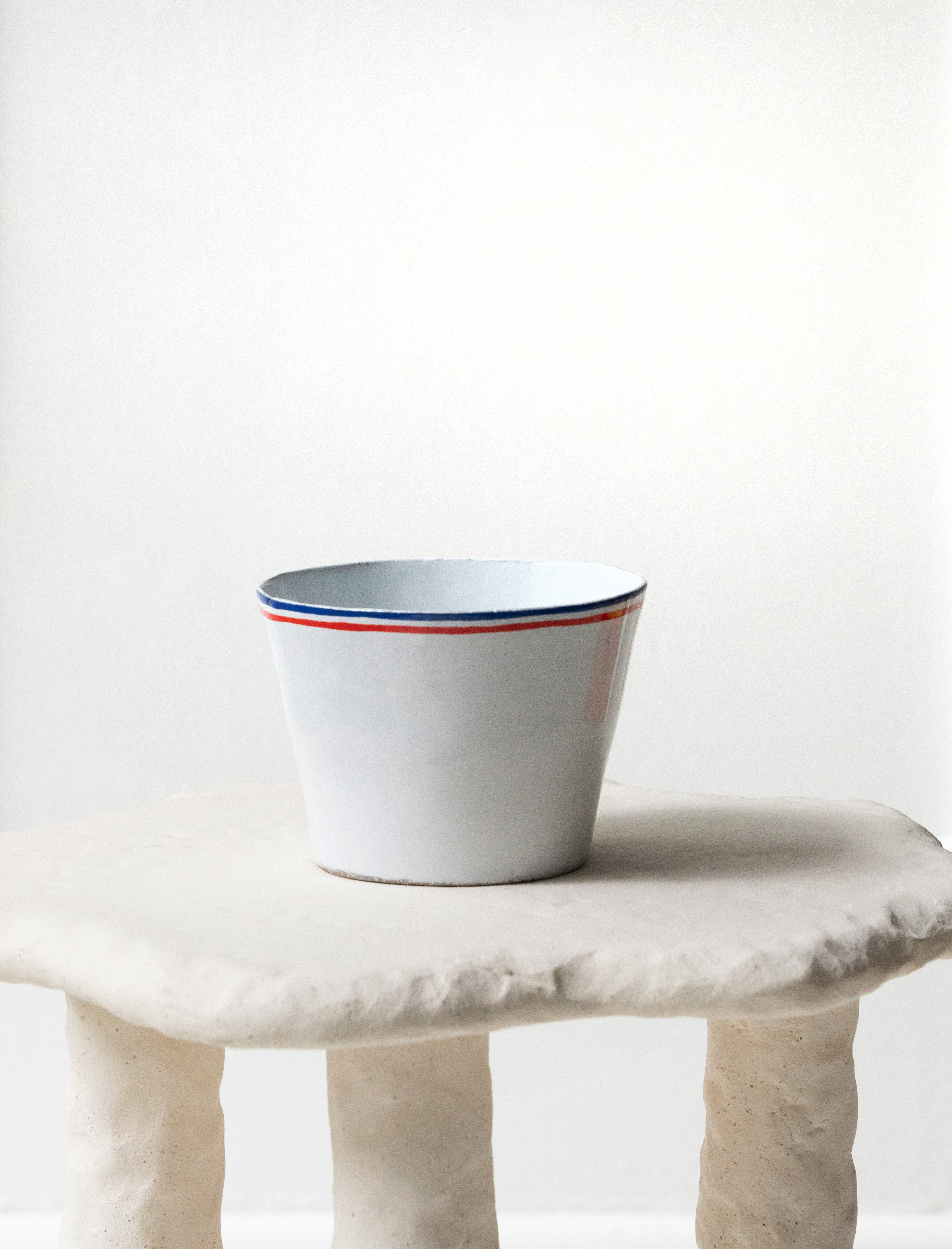 Astier de Villatte Very Large Cup Tricolore Without Handle