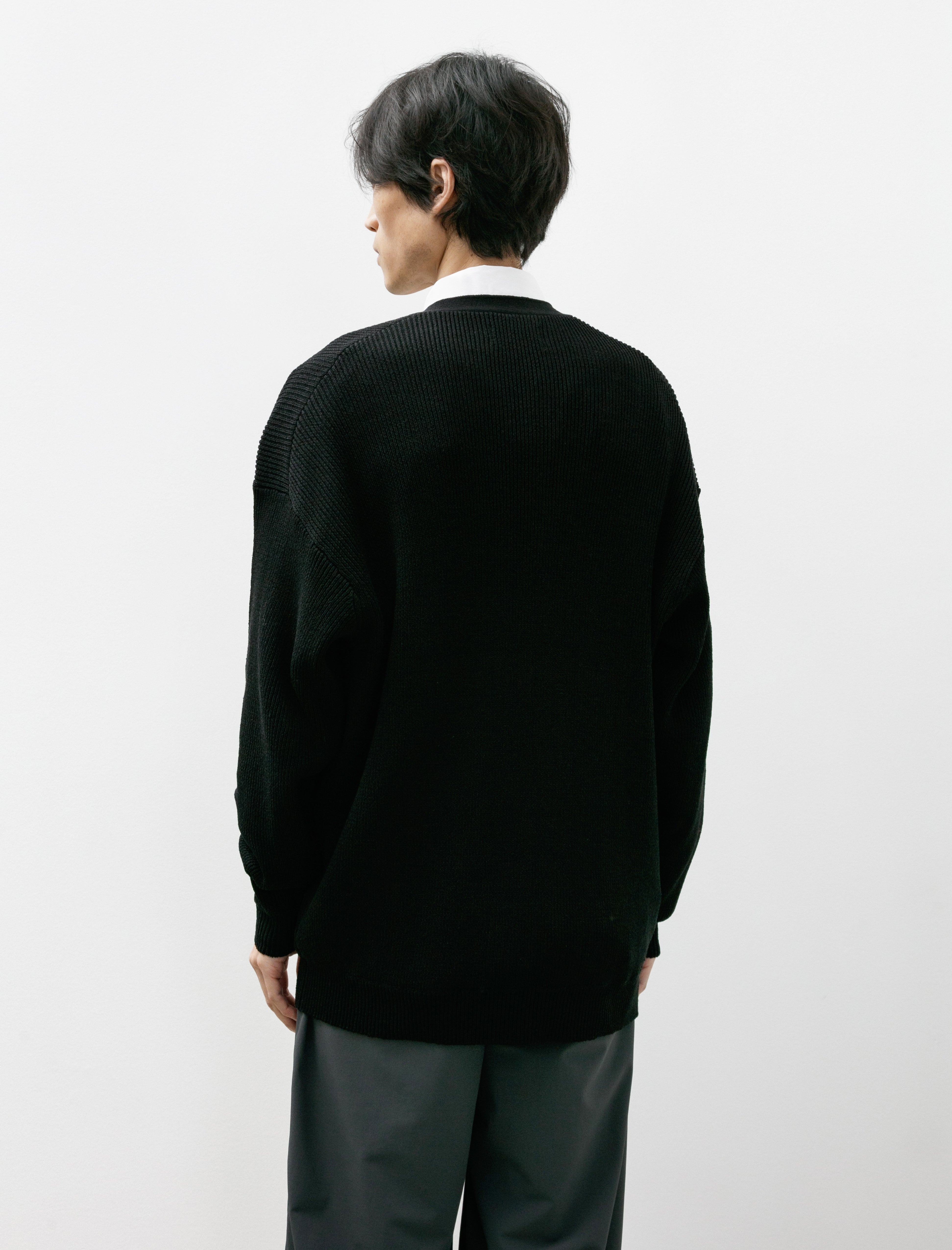 Graphpaper Linen Solotex Loose Rib Cardigan Black