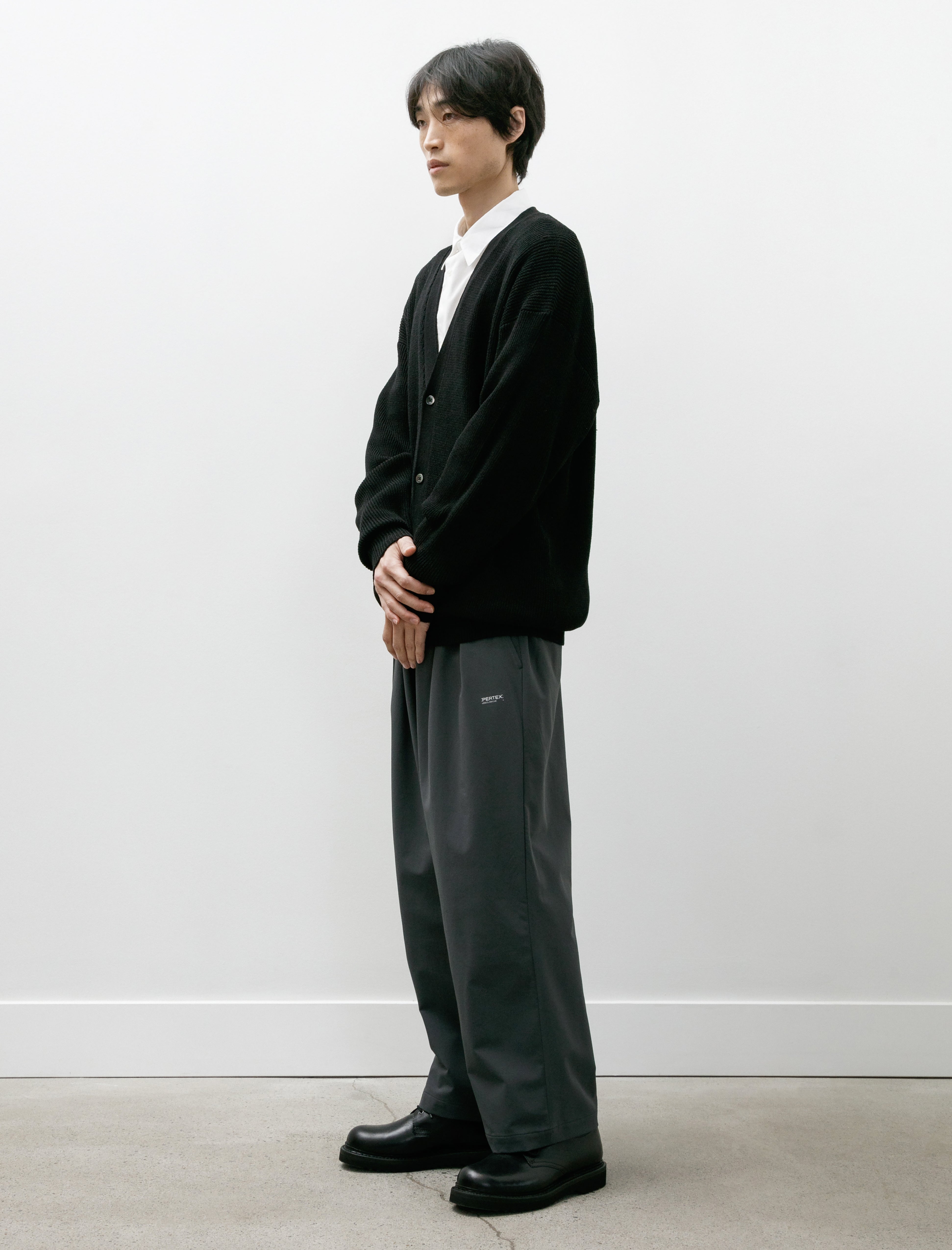 Graphpaper Linen Solotex Loose Rib Cardigan Black