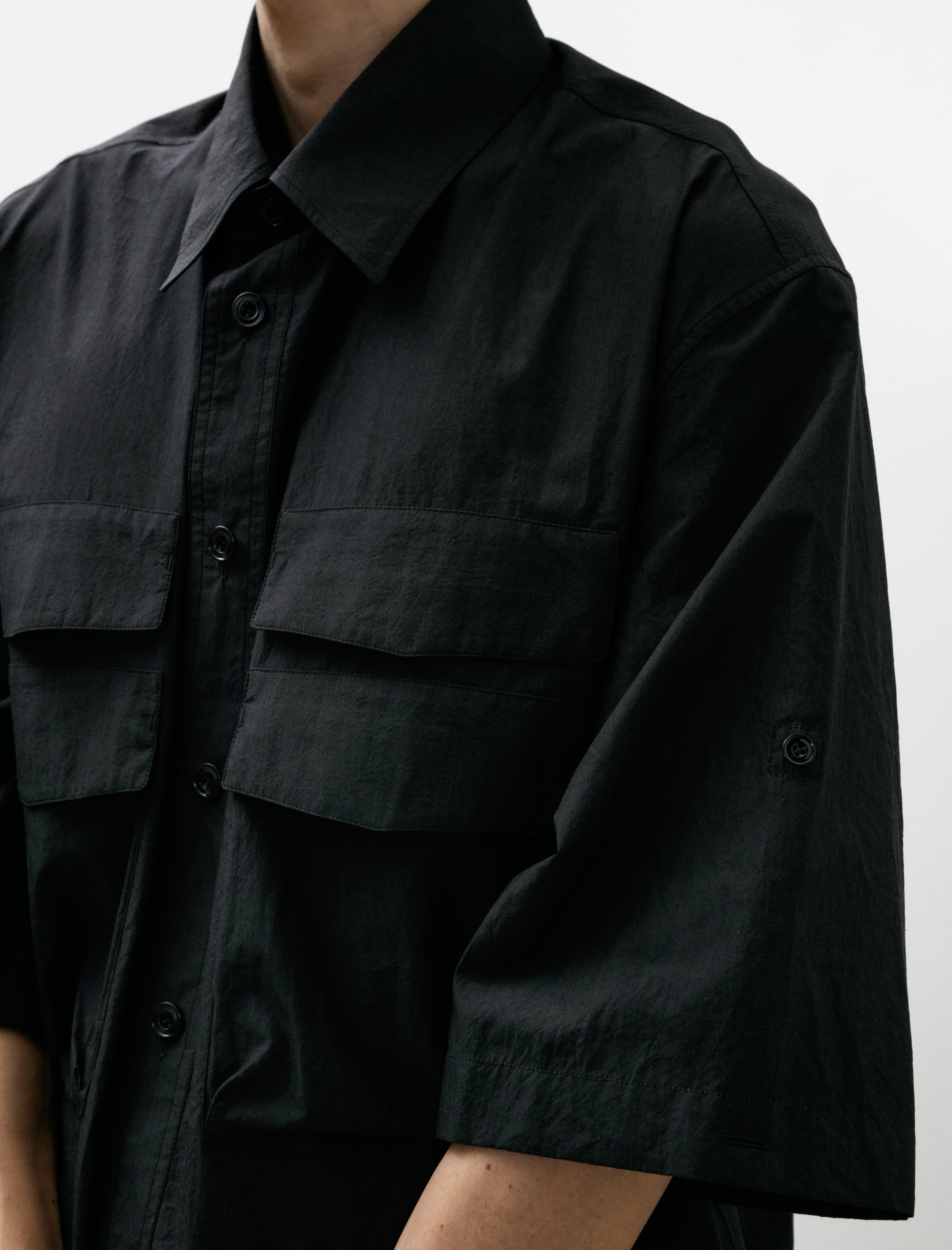 Lemaire Utility Shirt Crepe Cotton Charcoal