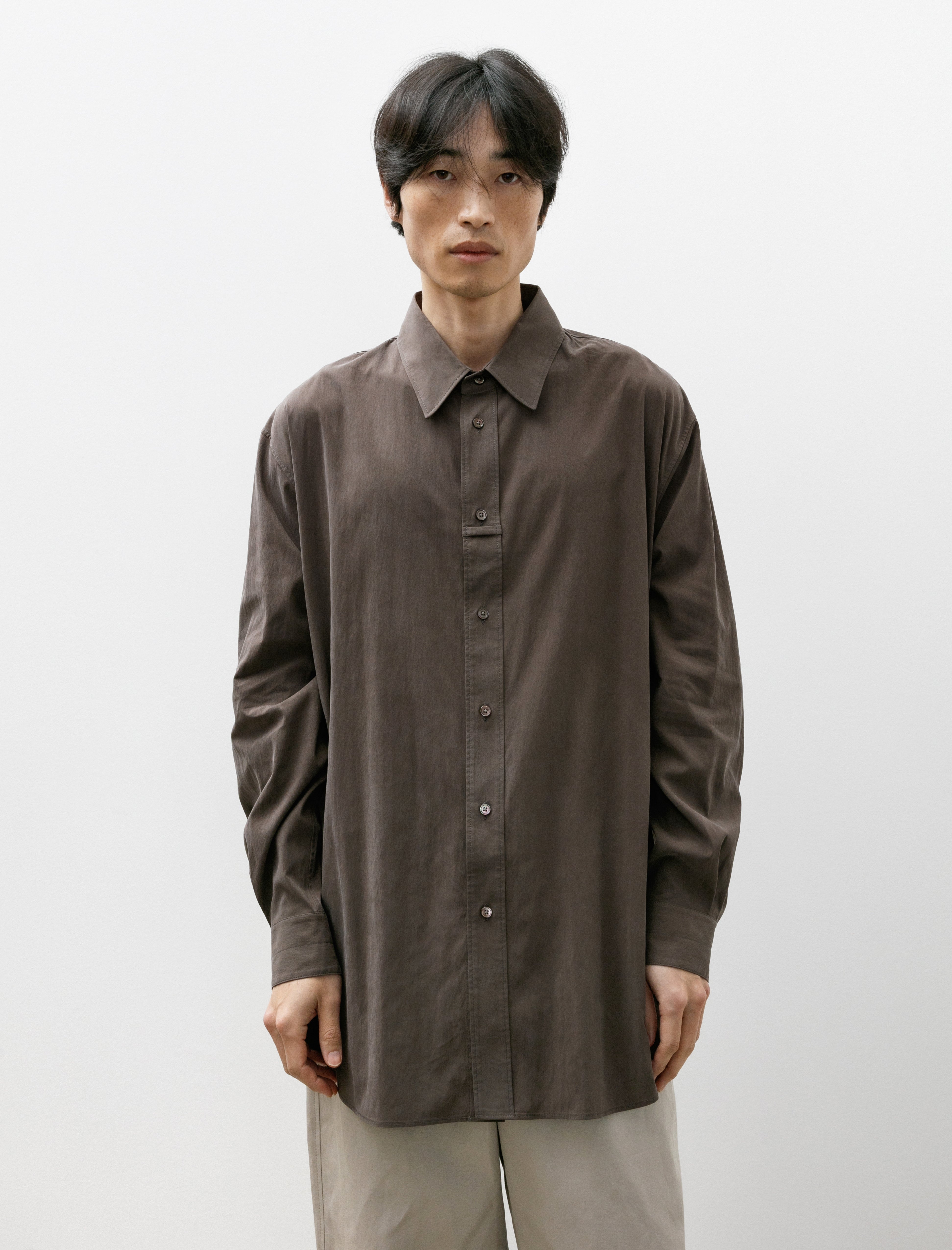 Lemaire Loop Shirt Technical Lyocell Walnut