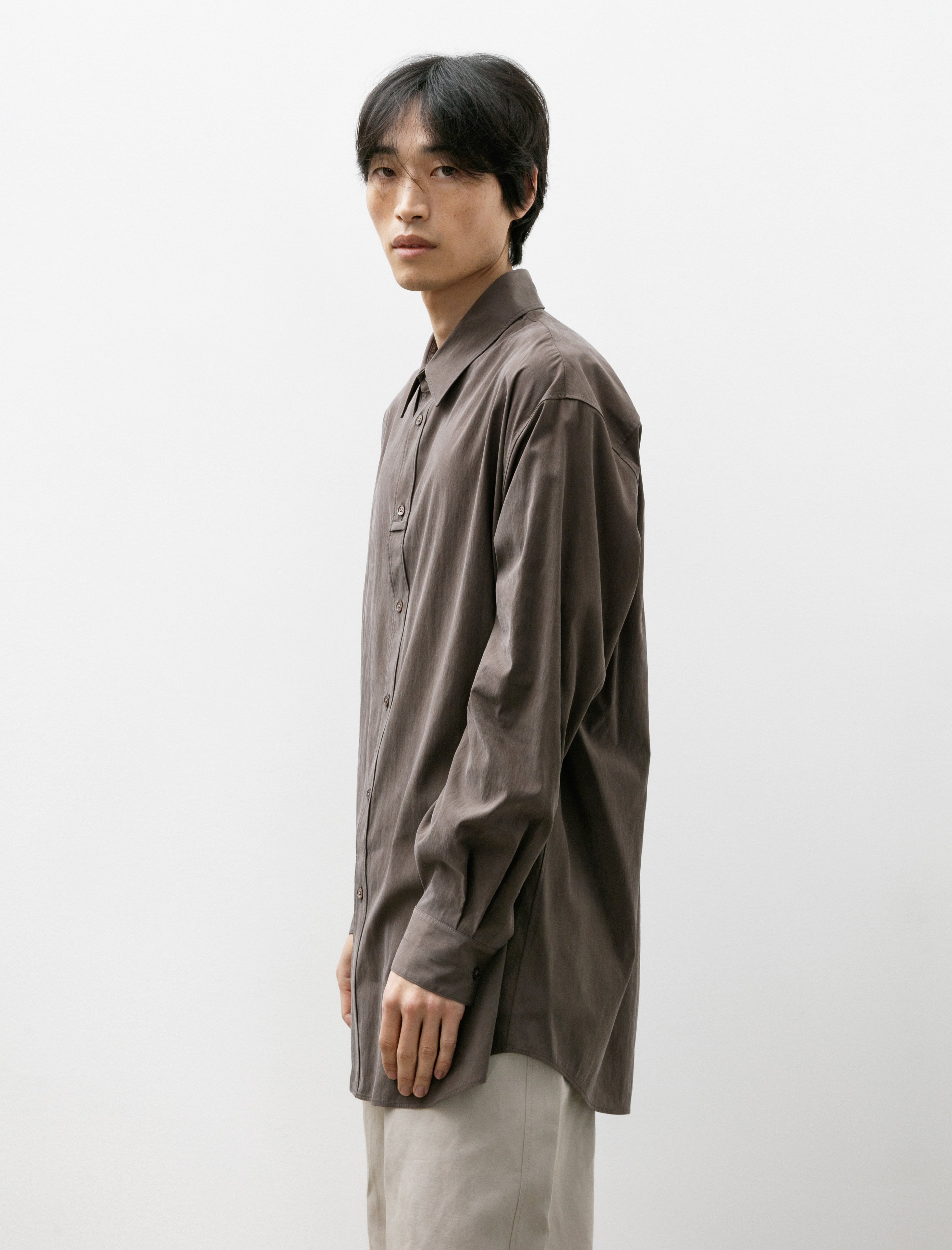 Lemaire Loop Shirt Technical Lyocell Walnut