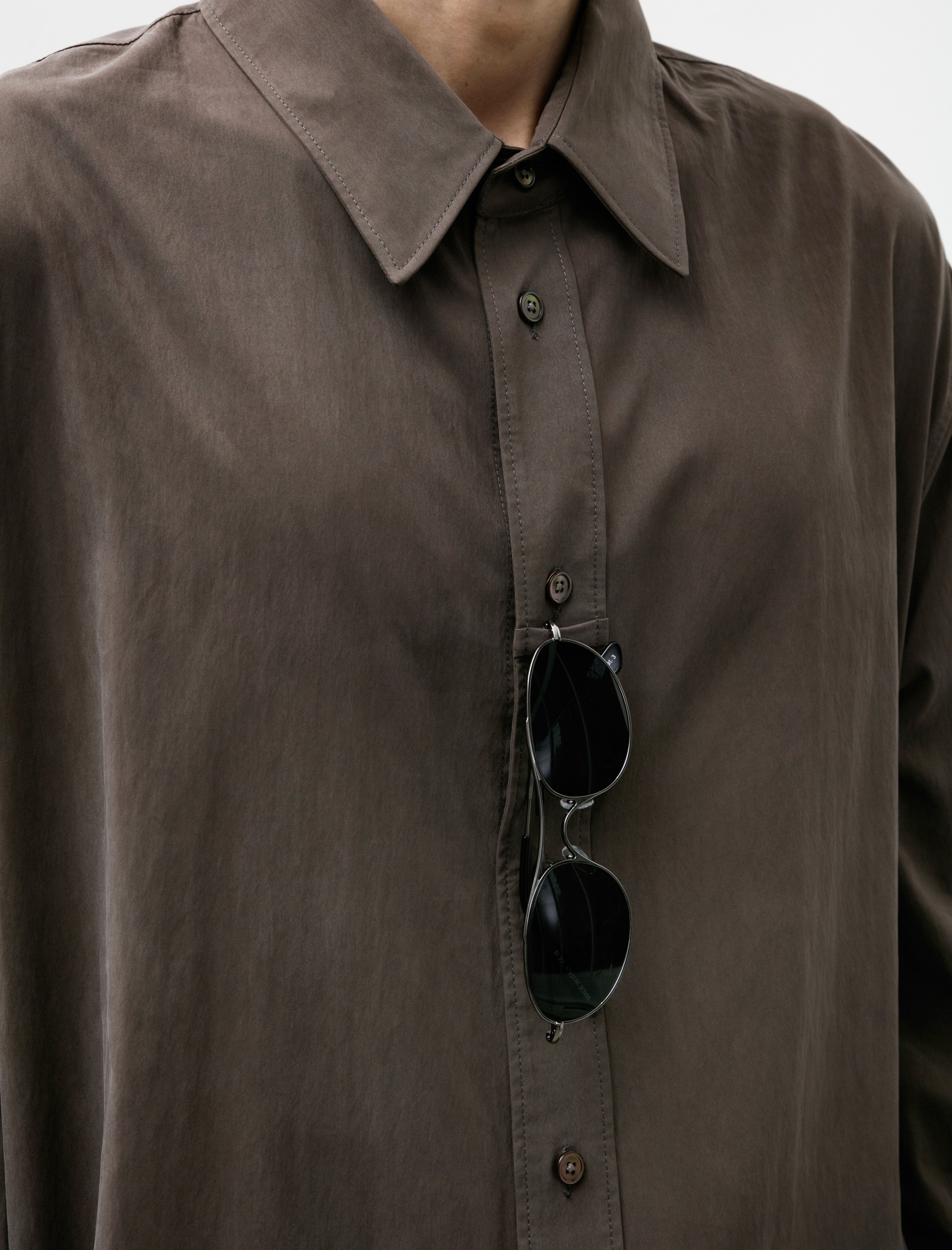 Lemaire Loop Shirt Technical Lyocell Walnut