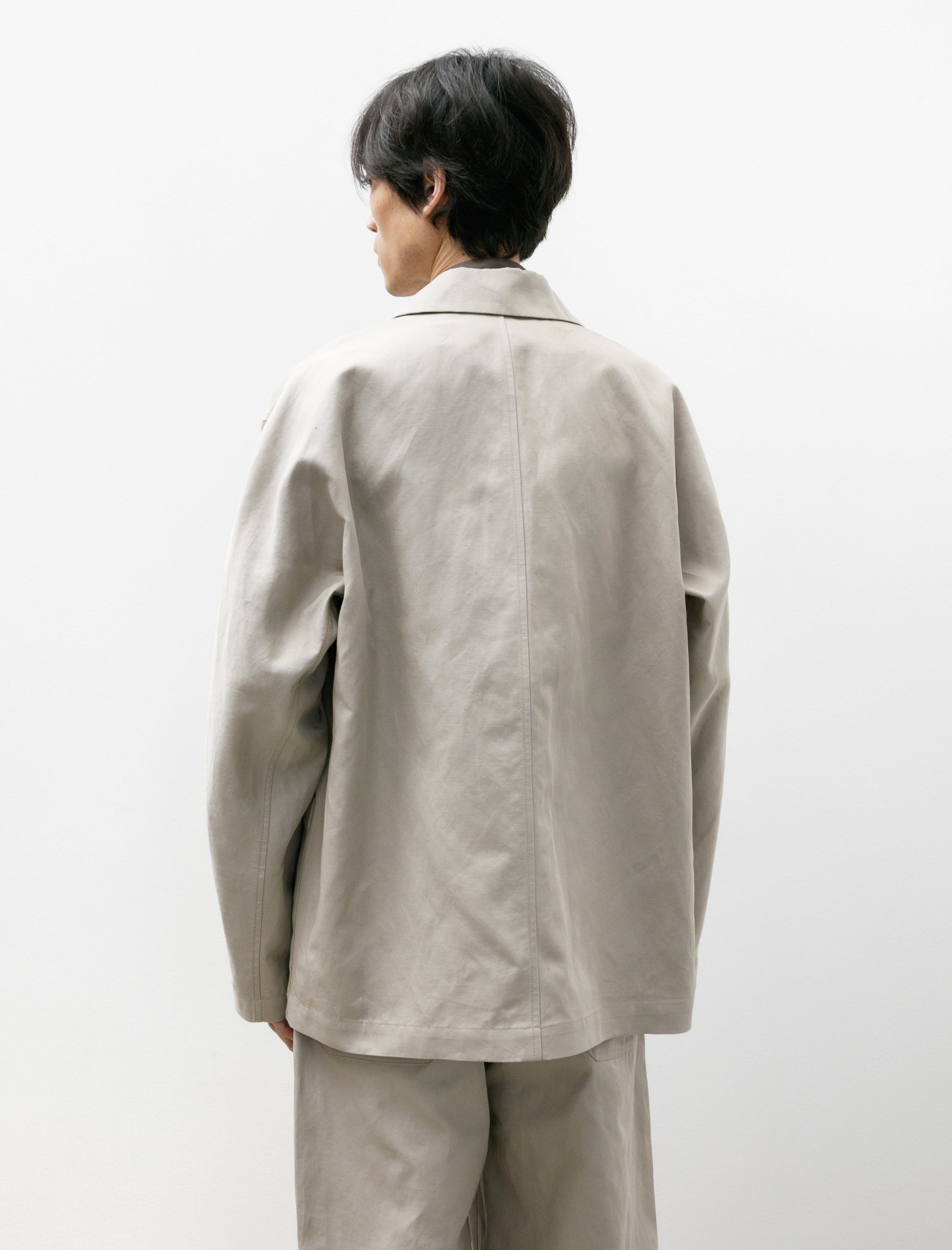 Lemaire Boxy SB Workwear Jacket Cotton Linen Gabardine Mastic