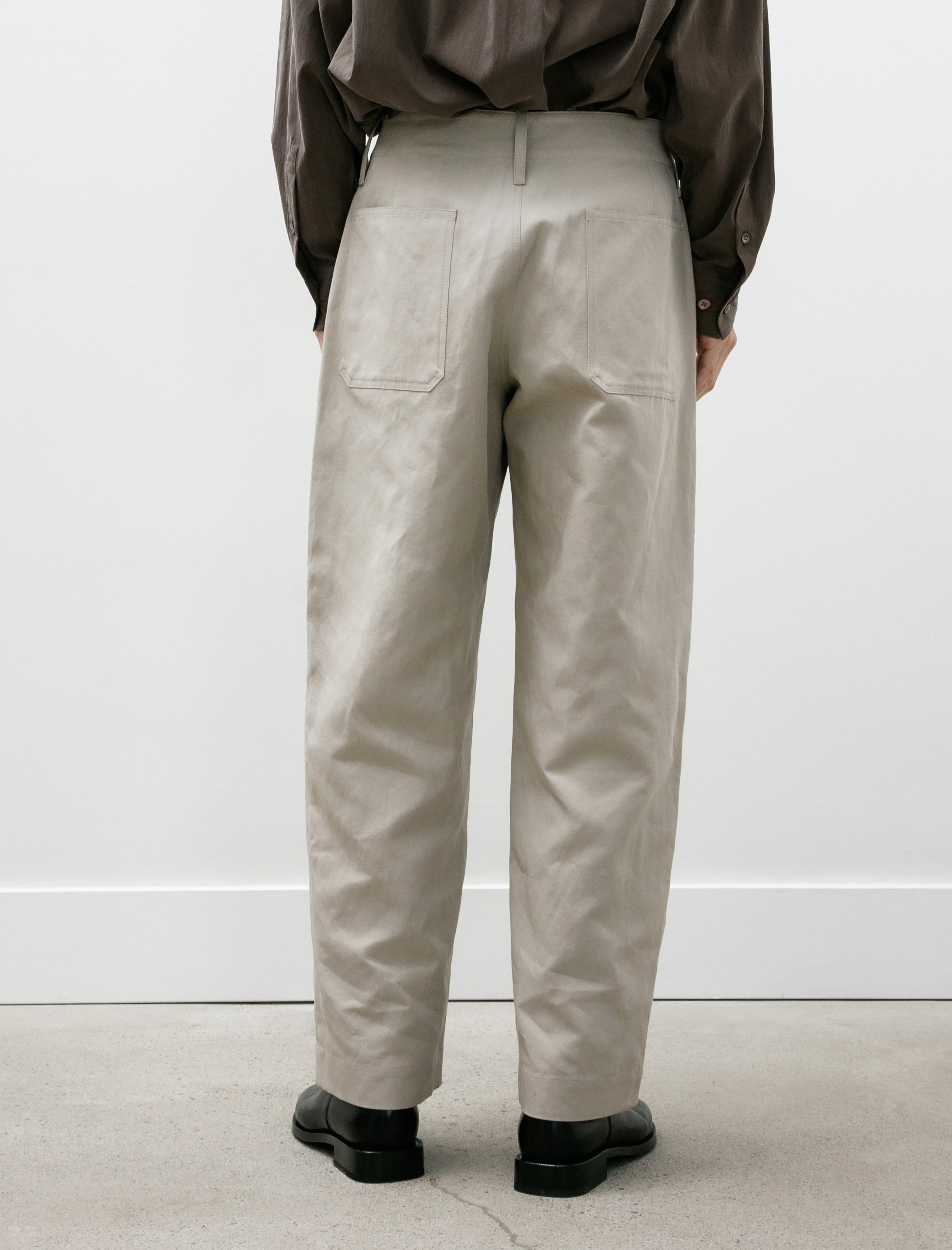 Lemaire Big Chino Pants Cotton Linen Gabardine Mastic