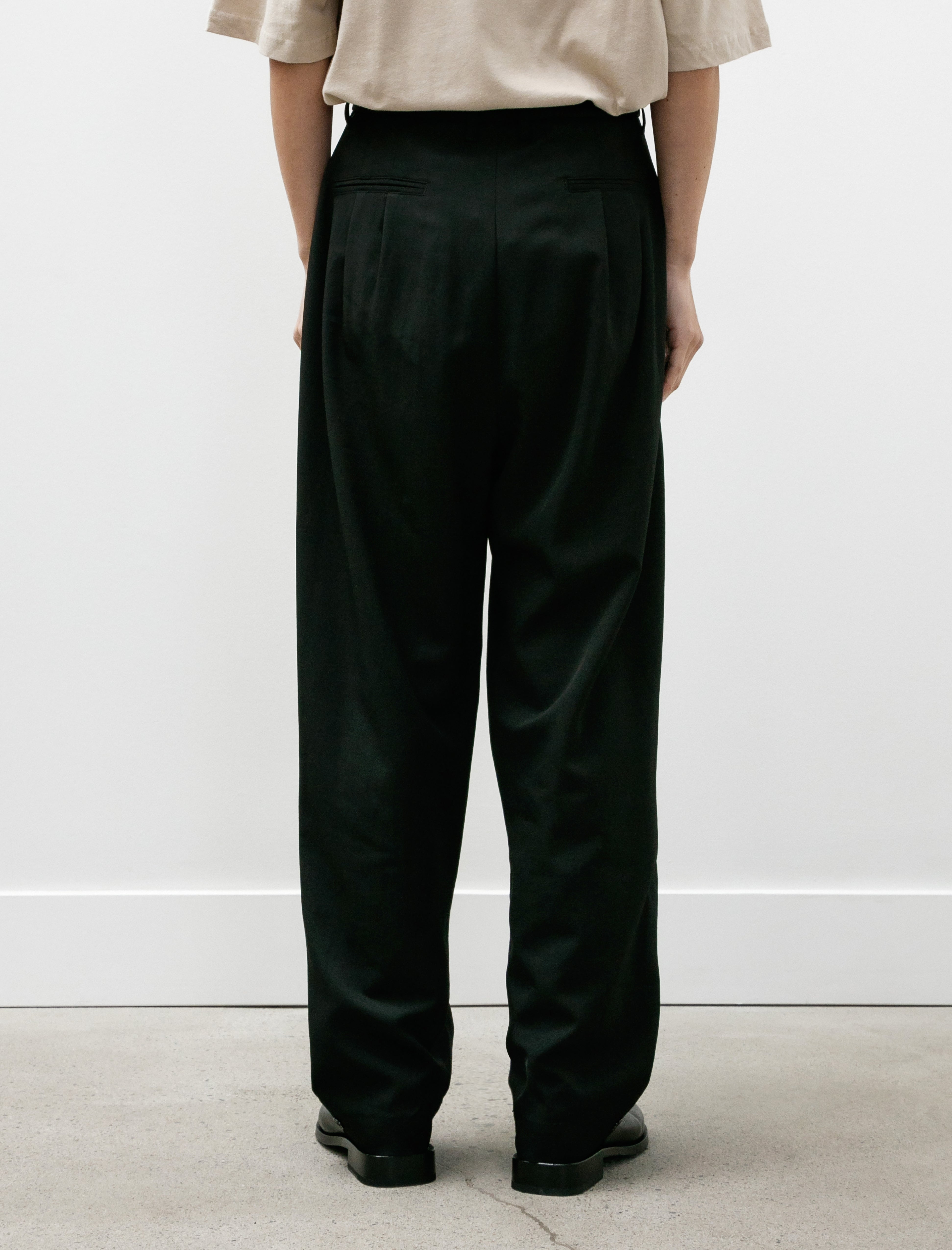 Lemaire Drawstring Pleated Pants Black