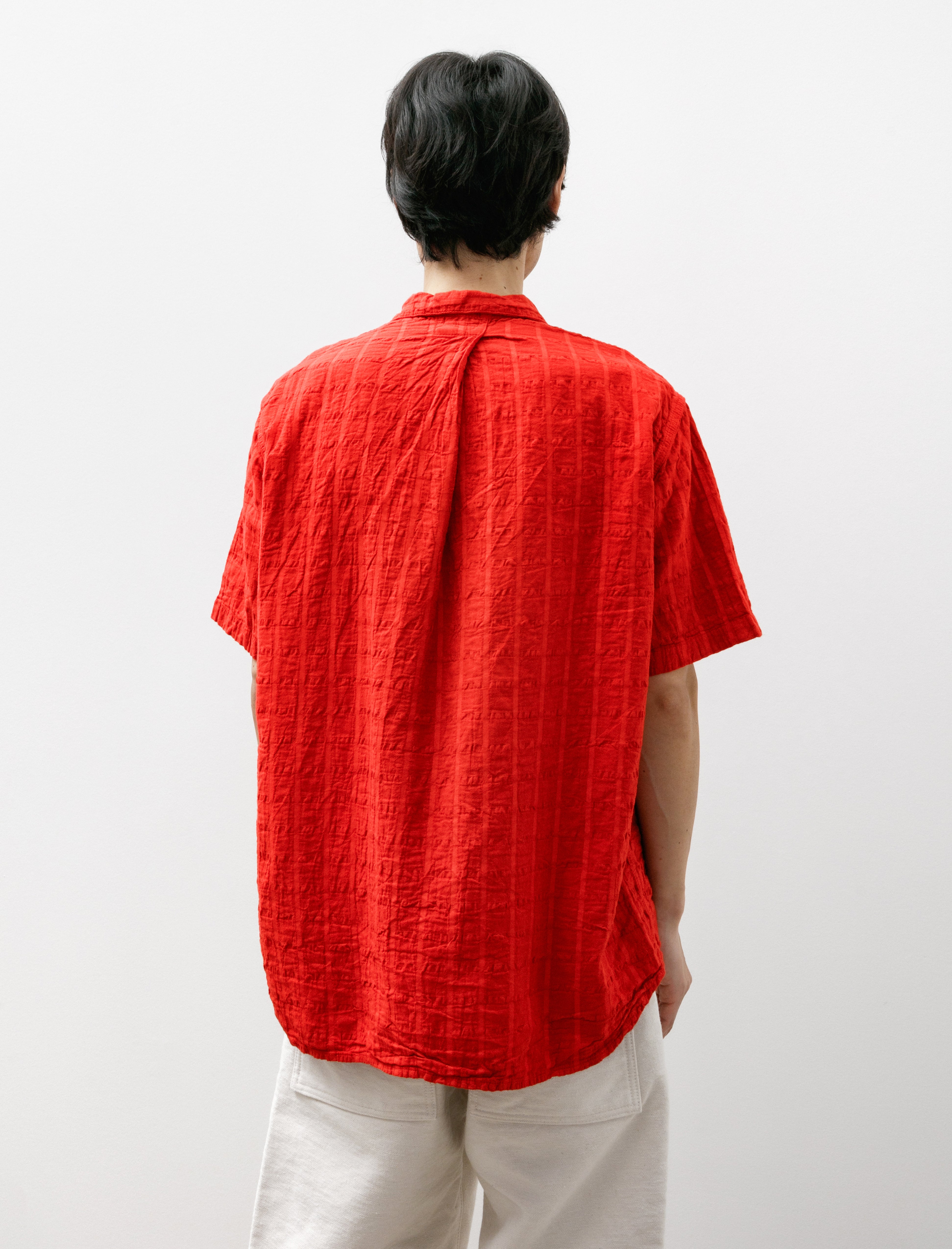 Tender 469 Short Sleeve Flipped Collar Shirt Airbag Cambric Royal Mail Red