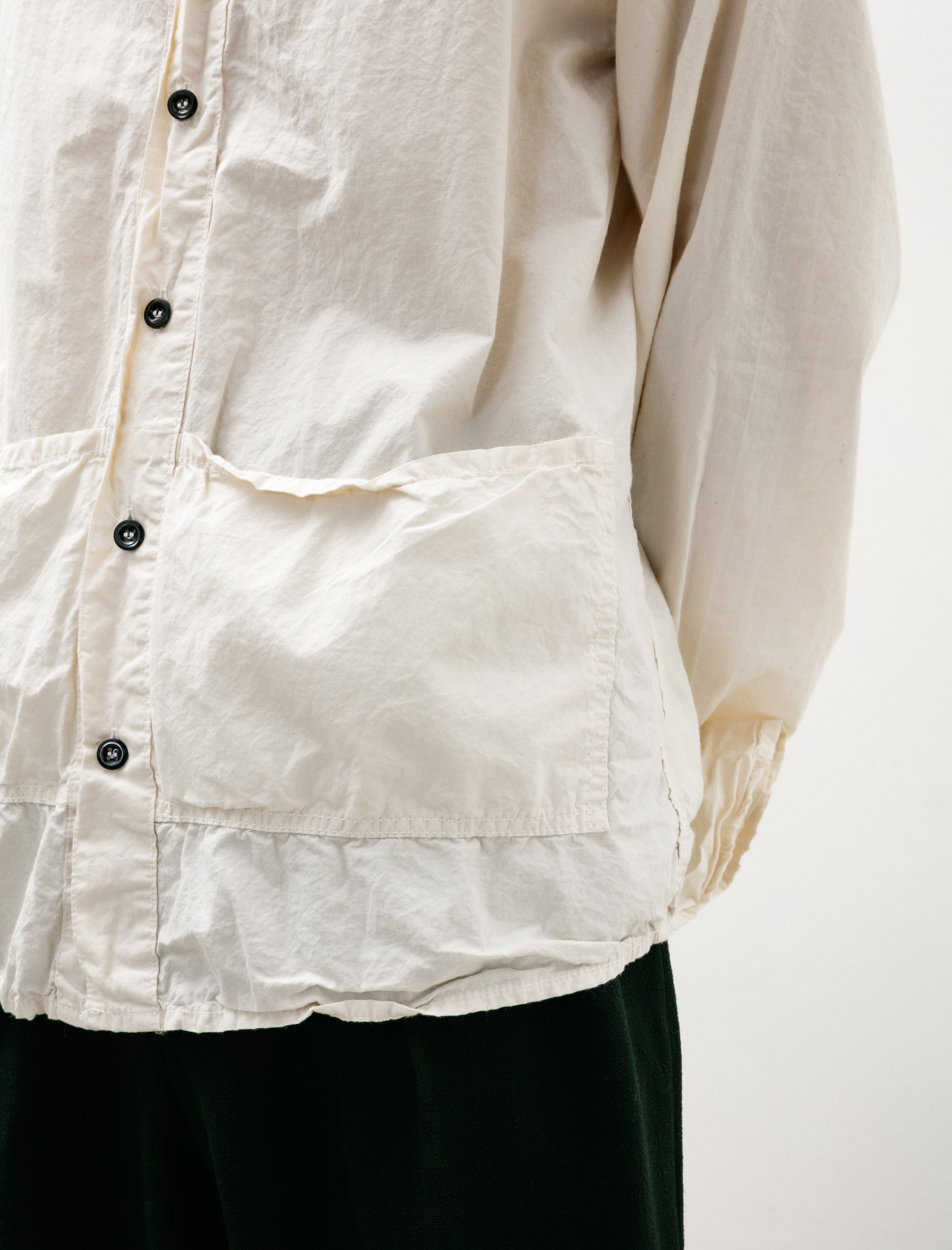 Tender 468 Flipped Collar Shirt Ecru Lawn Rinsed