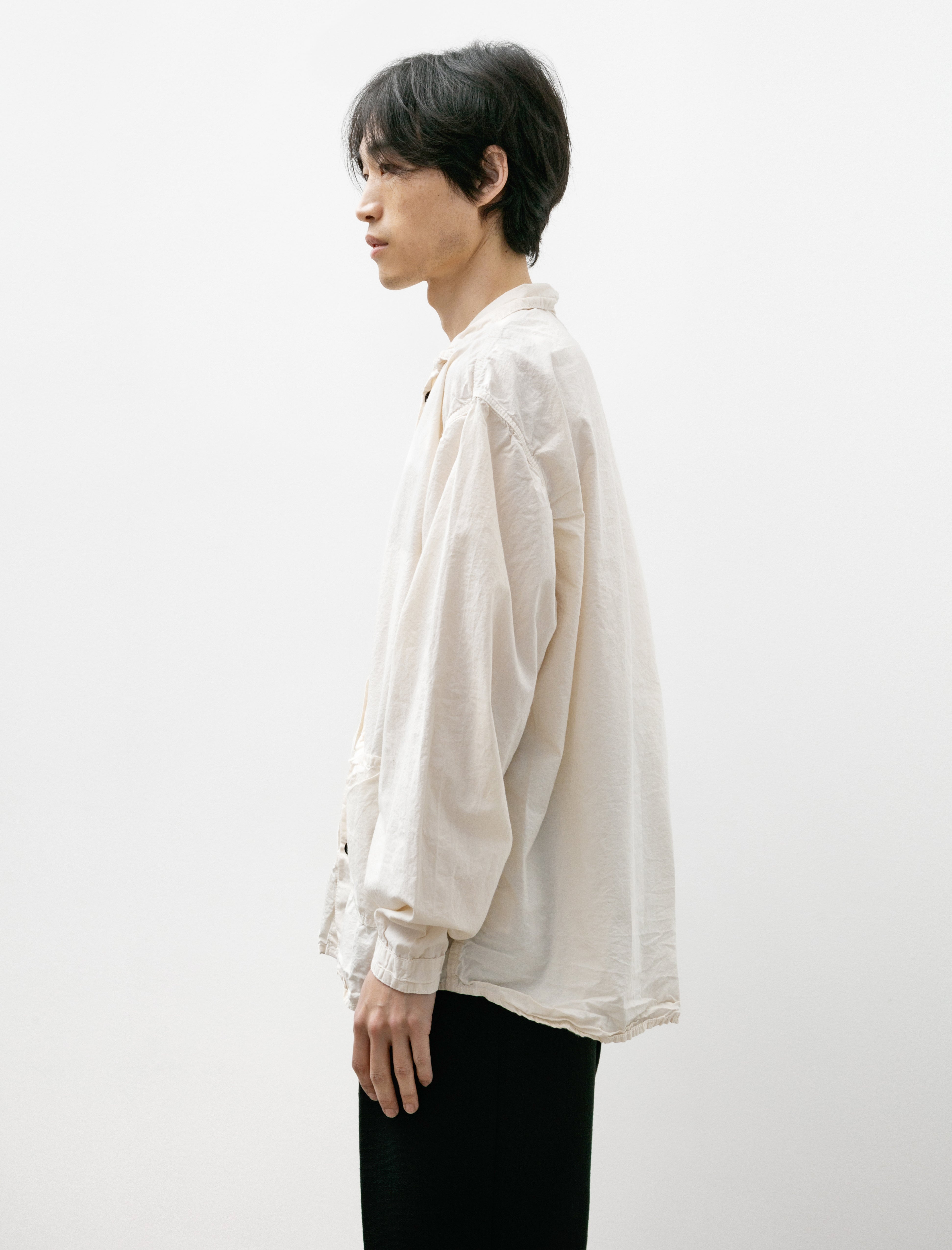 Tender 468 Flipped Collar Shirt Ecru Lawn Rinsed