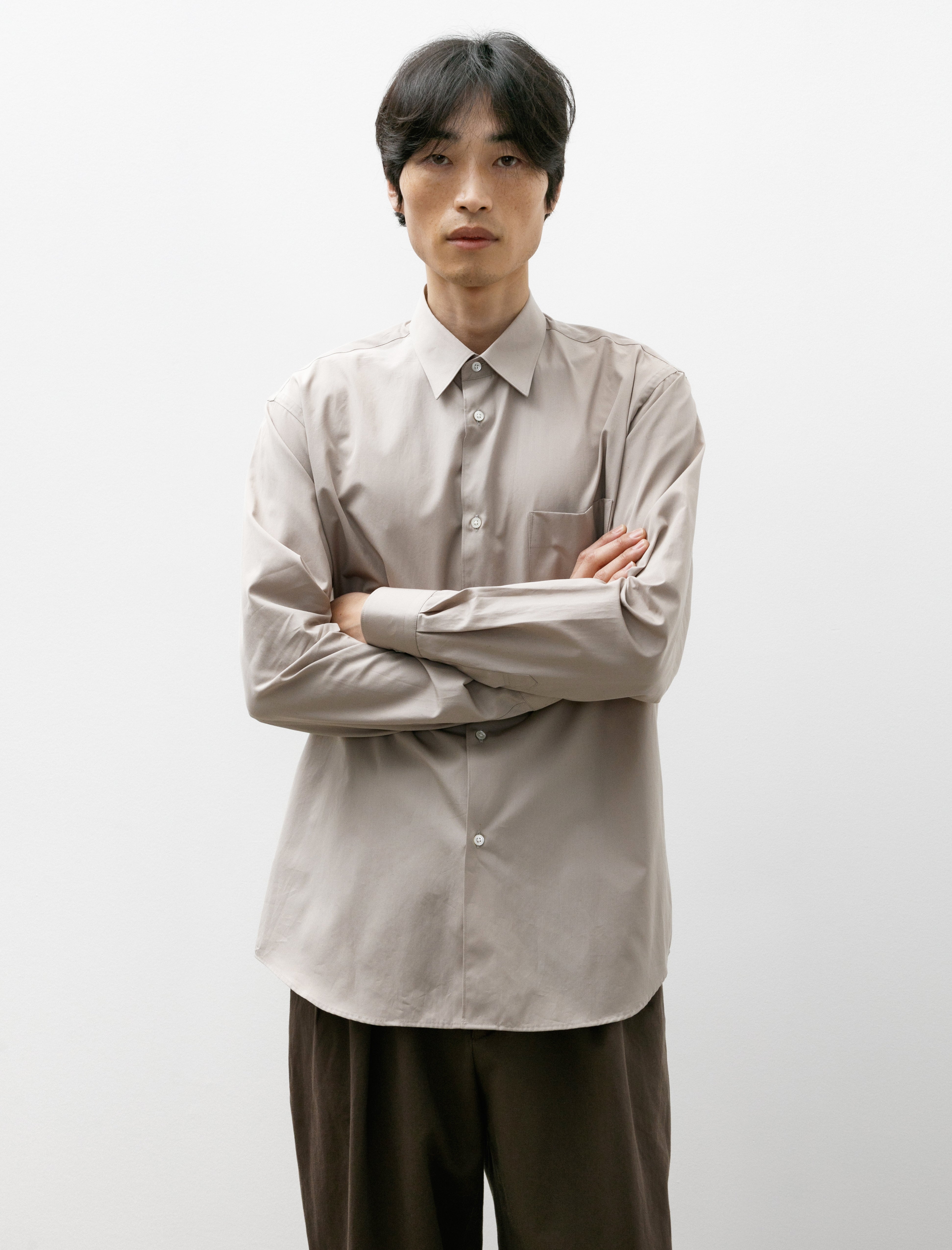 Graphpaper ALUMO for GP Regular Collar Shirt Beige
