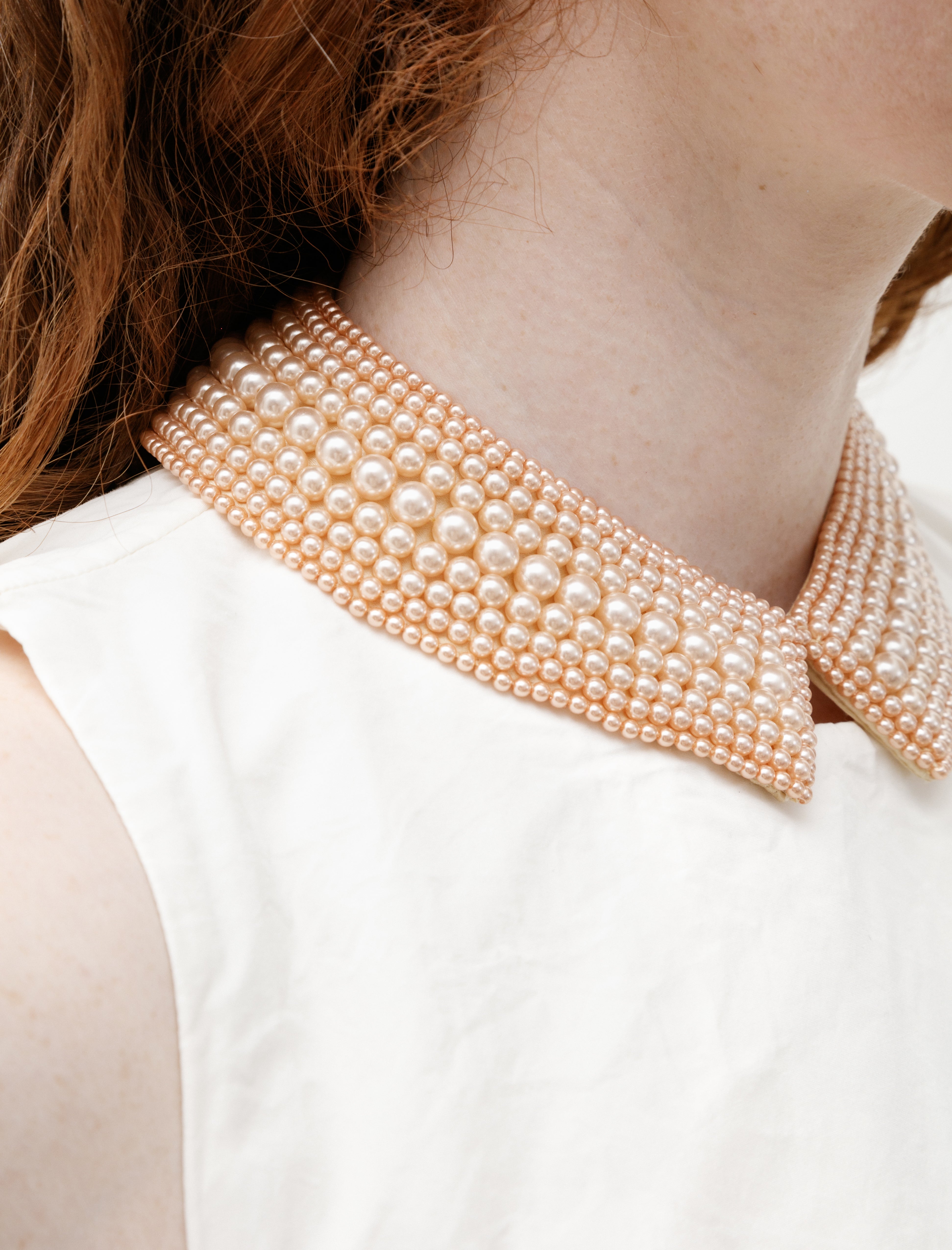 Bode Pearl and Silk Collar