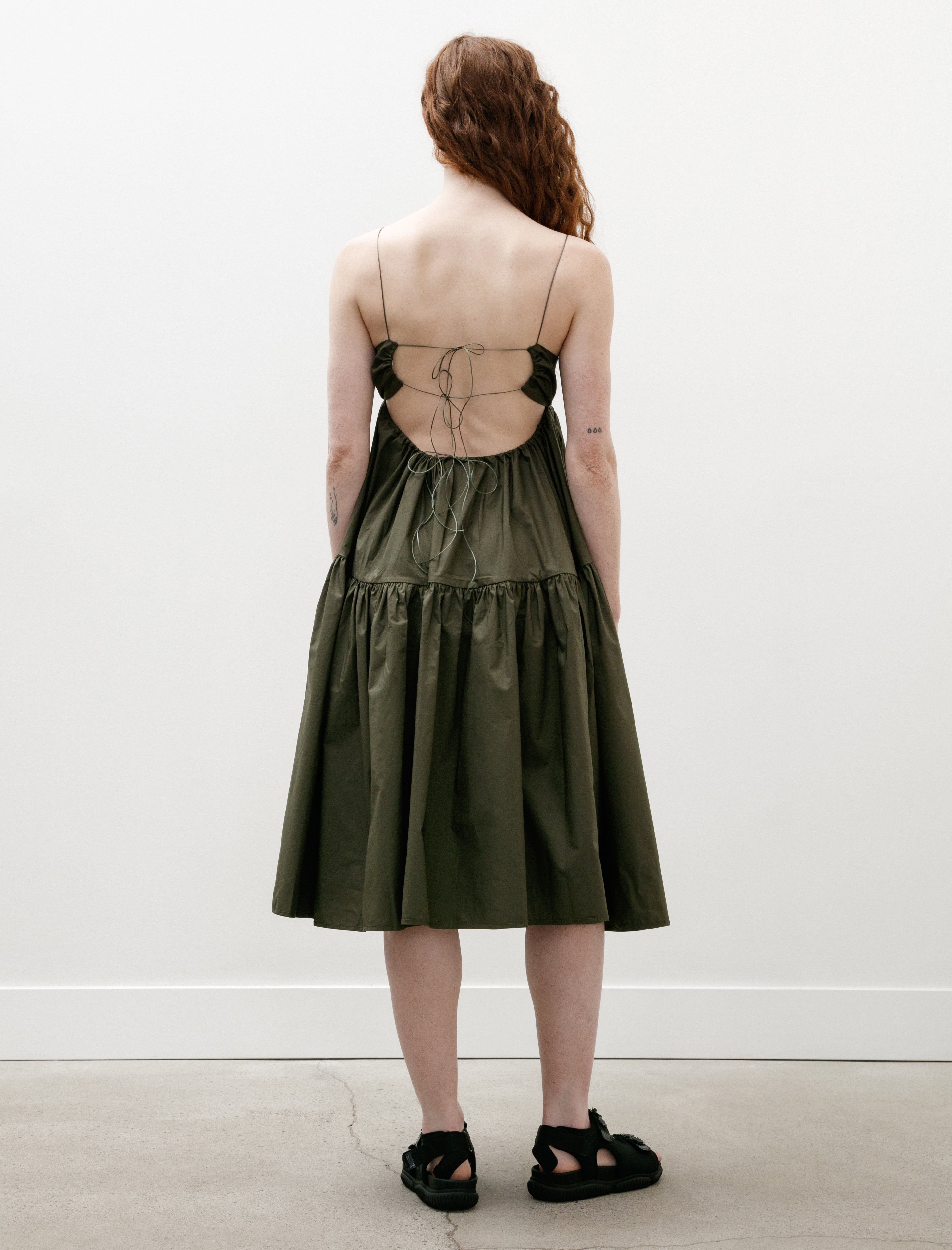 Cecilie Bahnsen Sofie Dress Cotton Pine Green