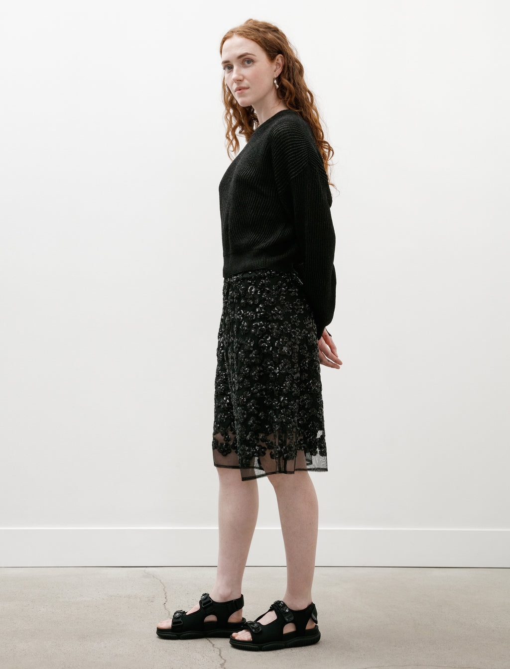 Cecilie Bahnsen Angelica Shorts Ume Floral Sequins Black – Neighbour