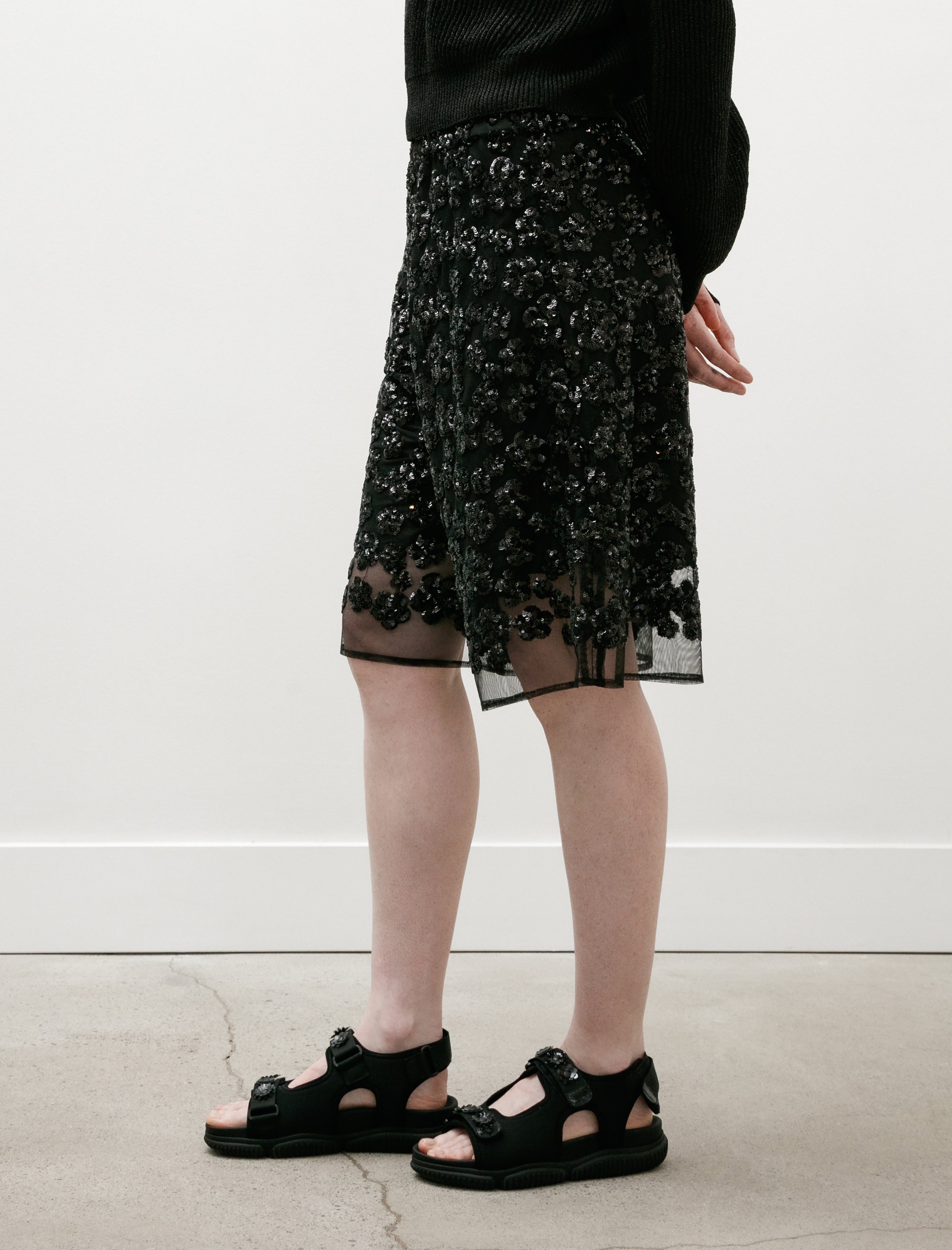 Cecilie Bahnsen Angelica Shorts Ume Floral Sequins Black