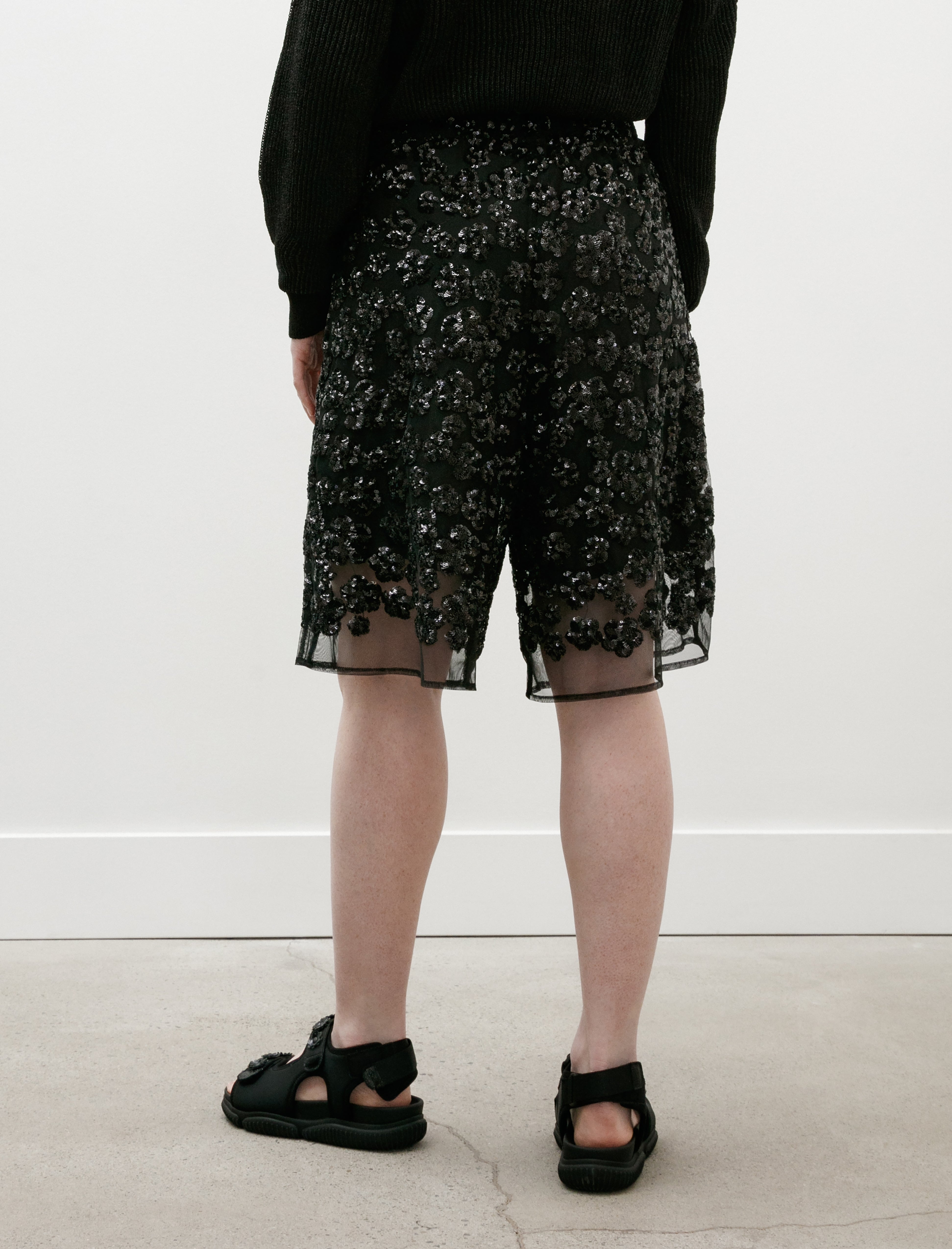 Cecilie Bahnsen Angelica Shorts Ume Floral Sequins Black