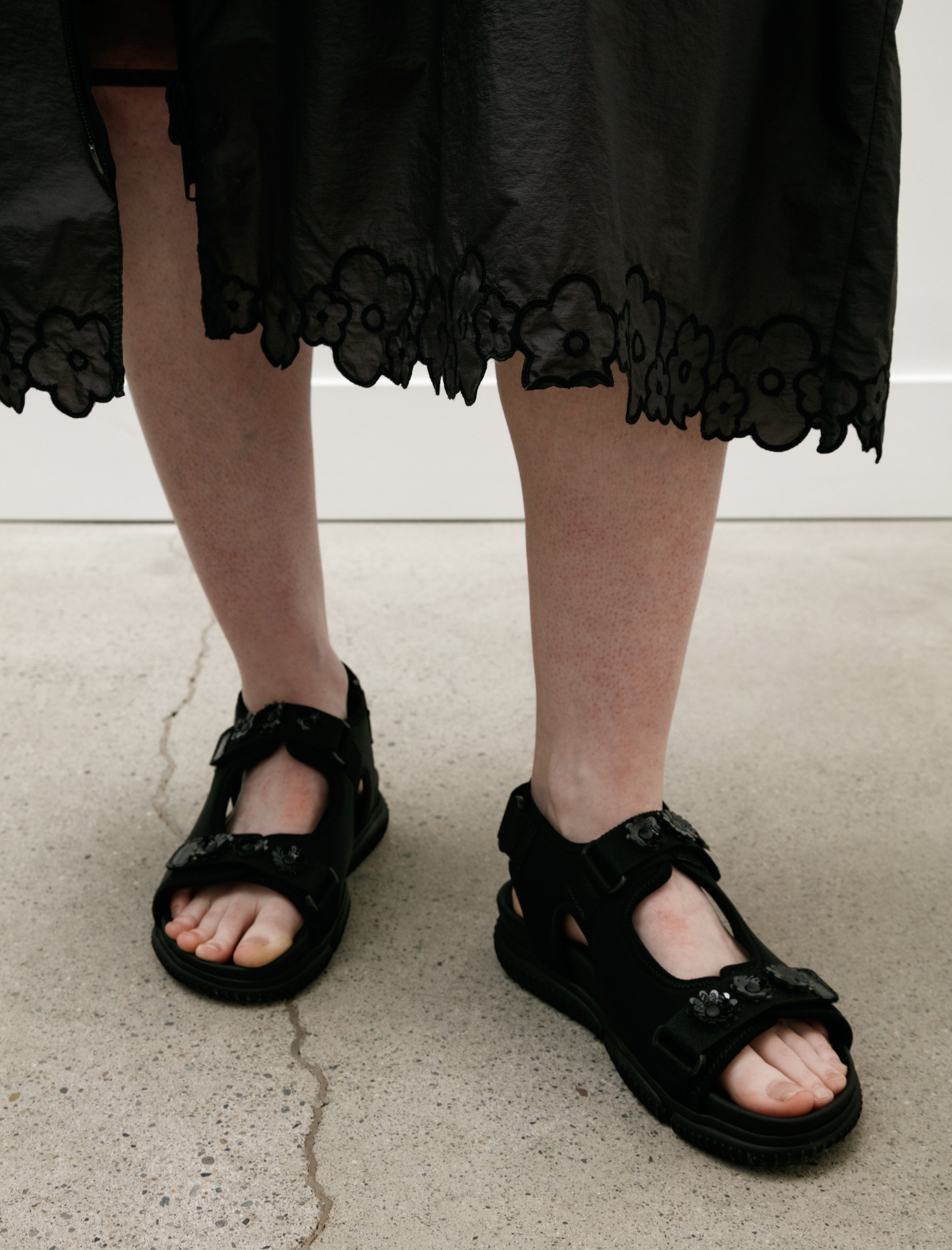 Cecilie Bahnsen Amos Coat Embroidered Ripstop Black