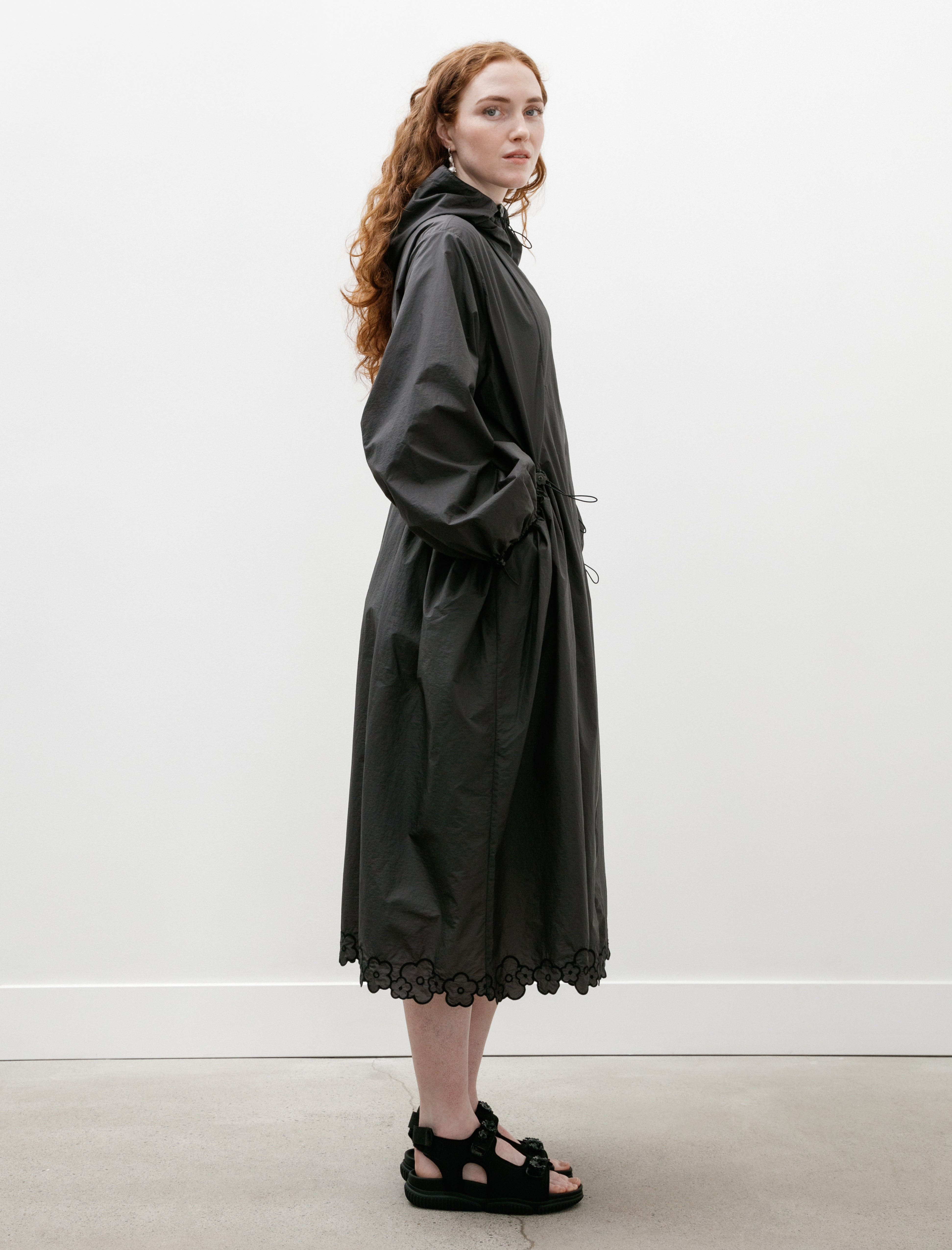 Cecilie Bahnsen Amos Coat Embroidered Ripstop Black
