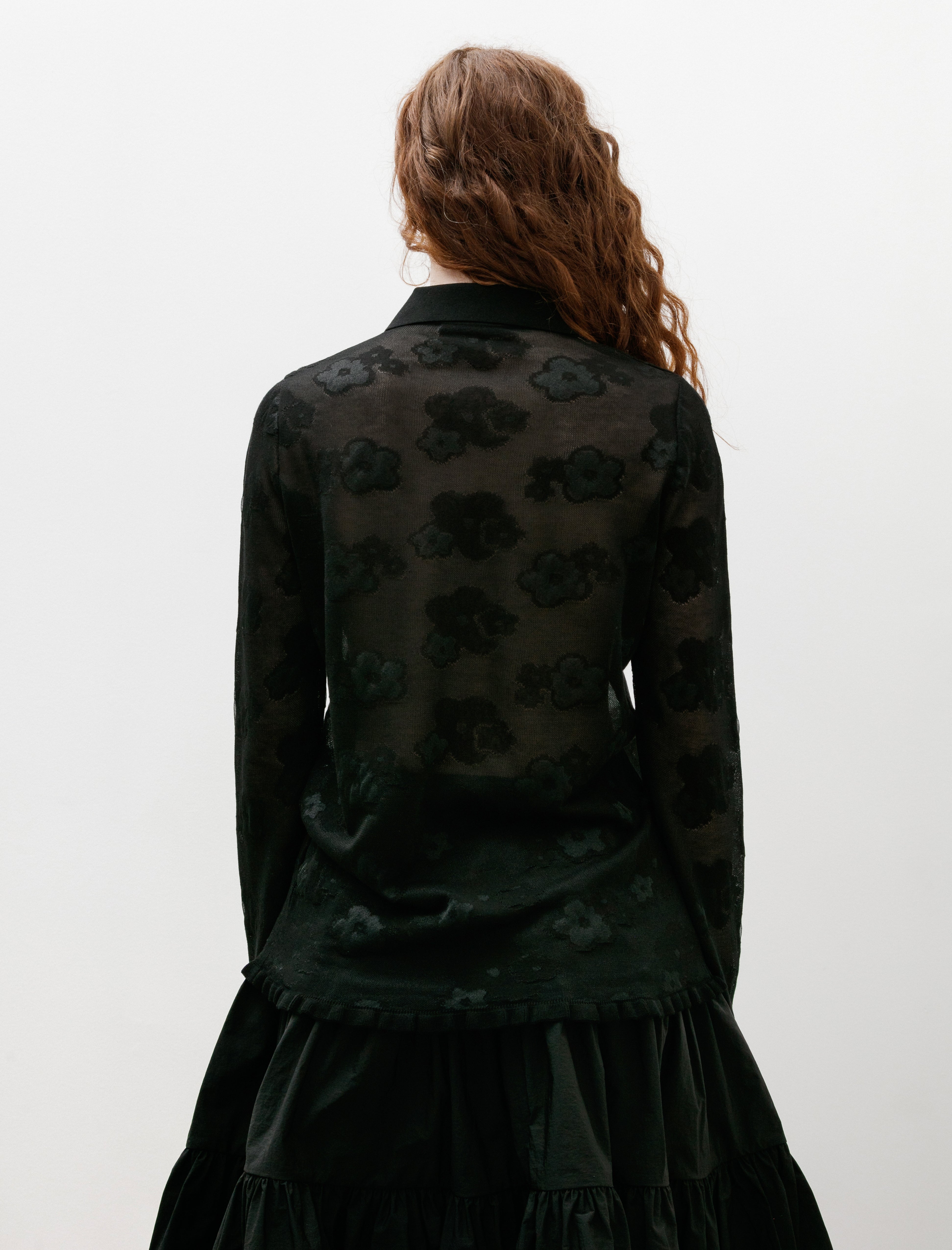 Cecilie Bahnsen Petra Cardigan Jacquard Knit Black