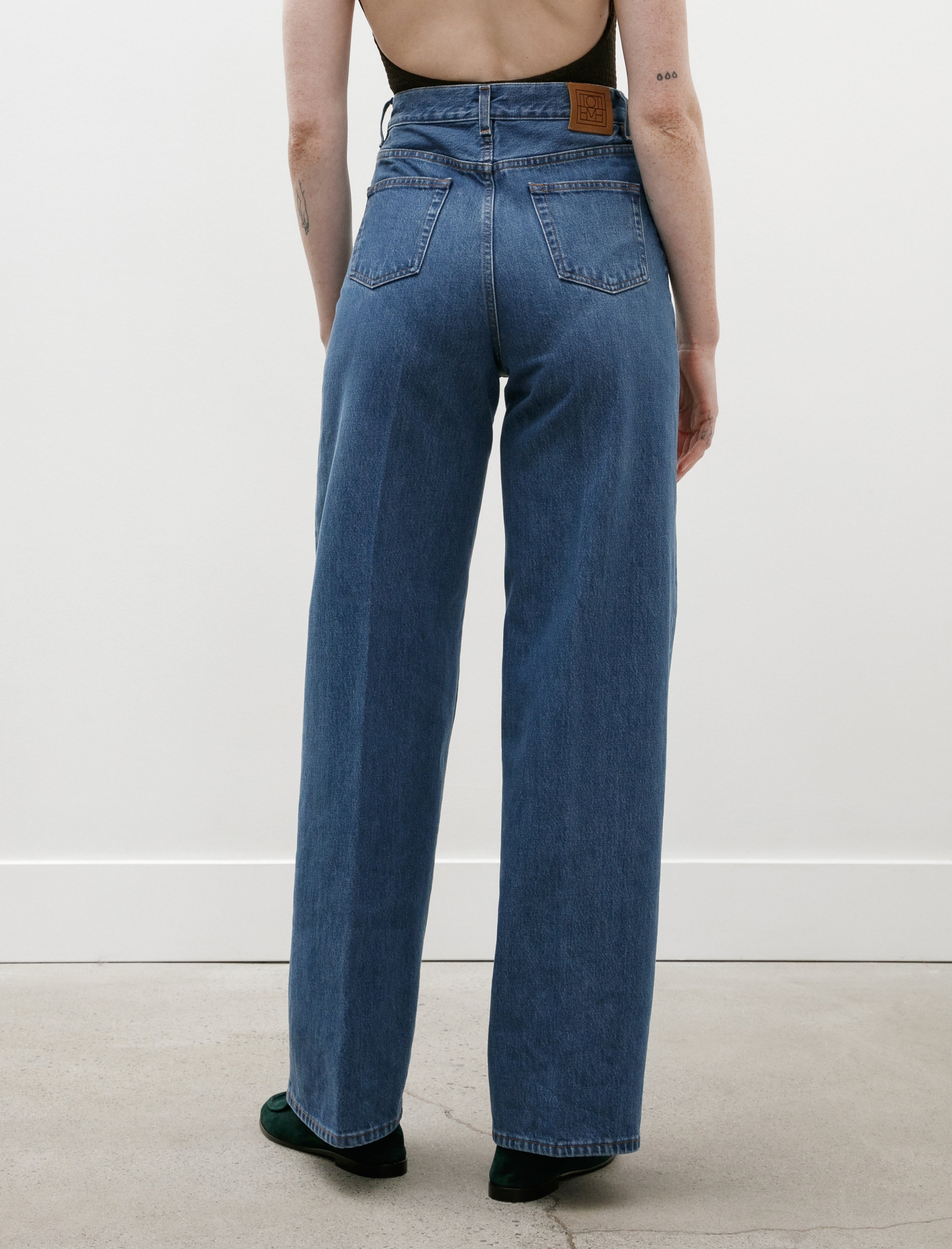 Totême Wide Leg Denim Vibrant Blue