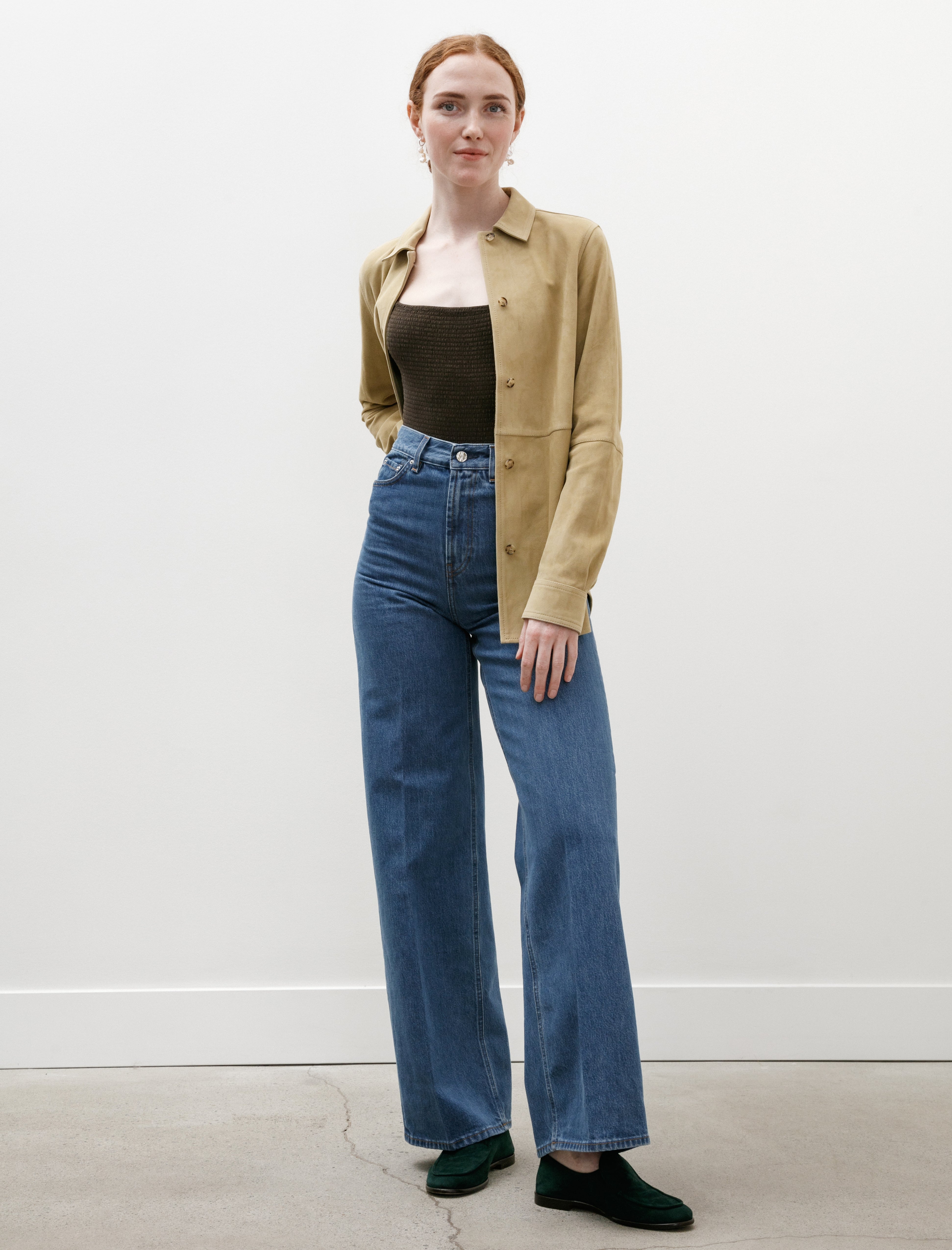 Totême Wide Leg Denim Vibrant Blue