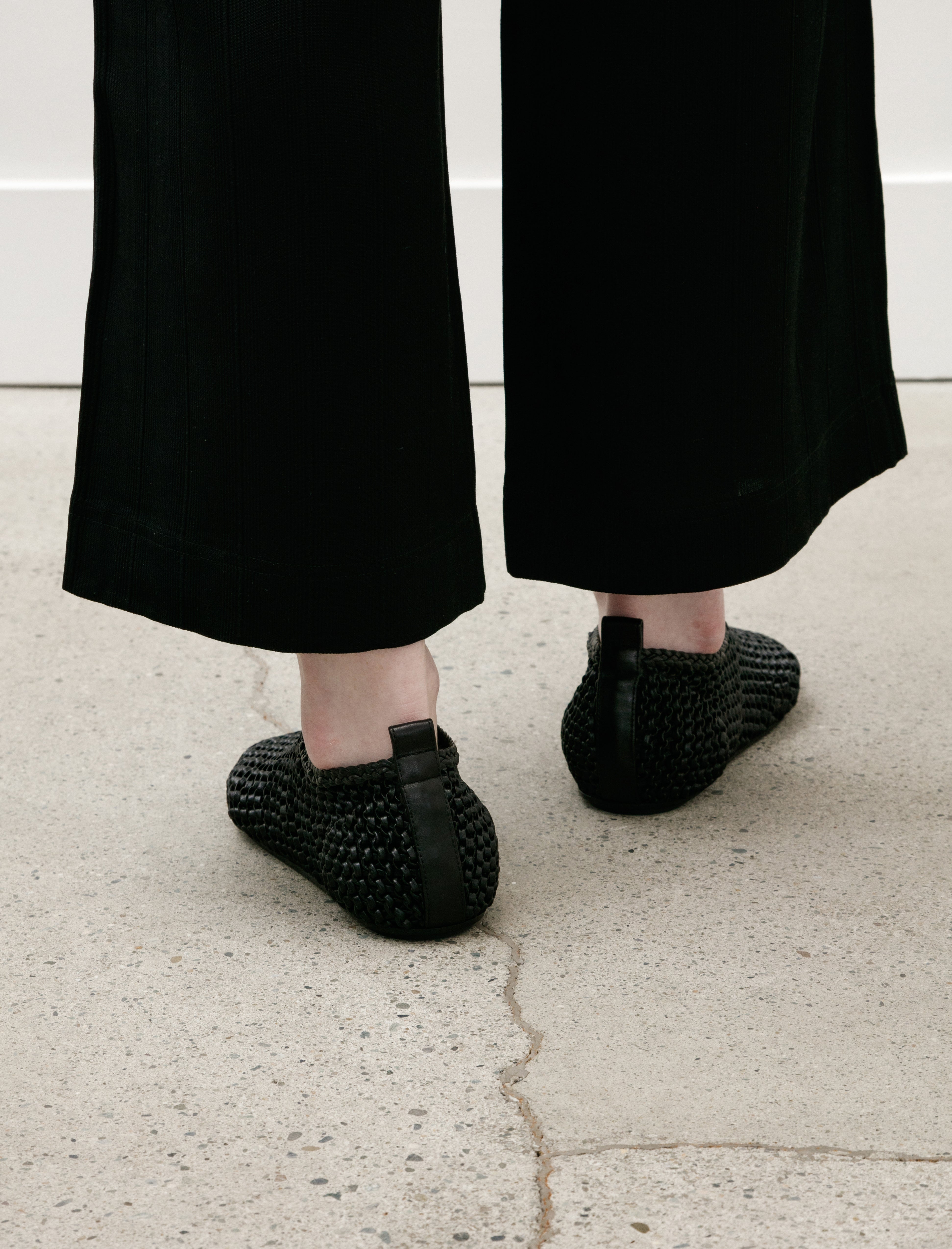 Totême Woven Leather Ballerinas Black