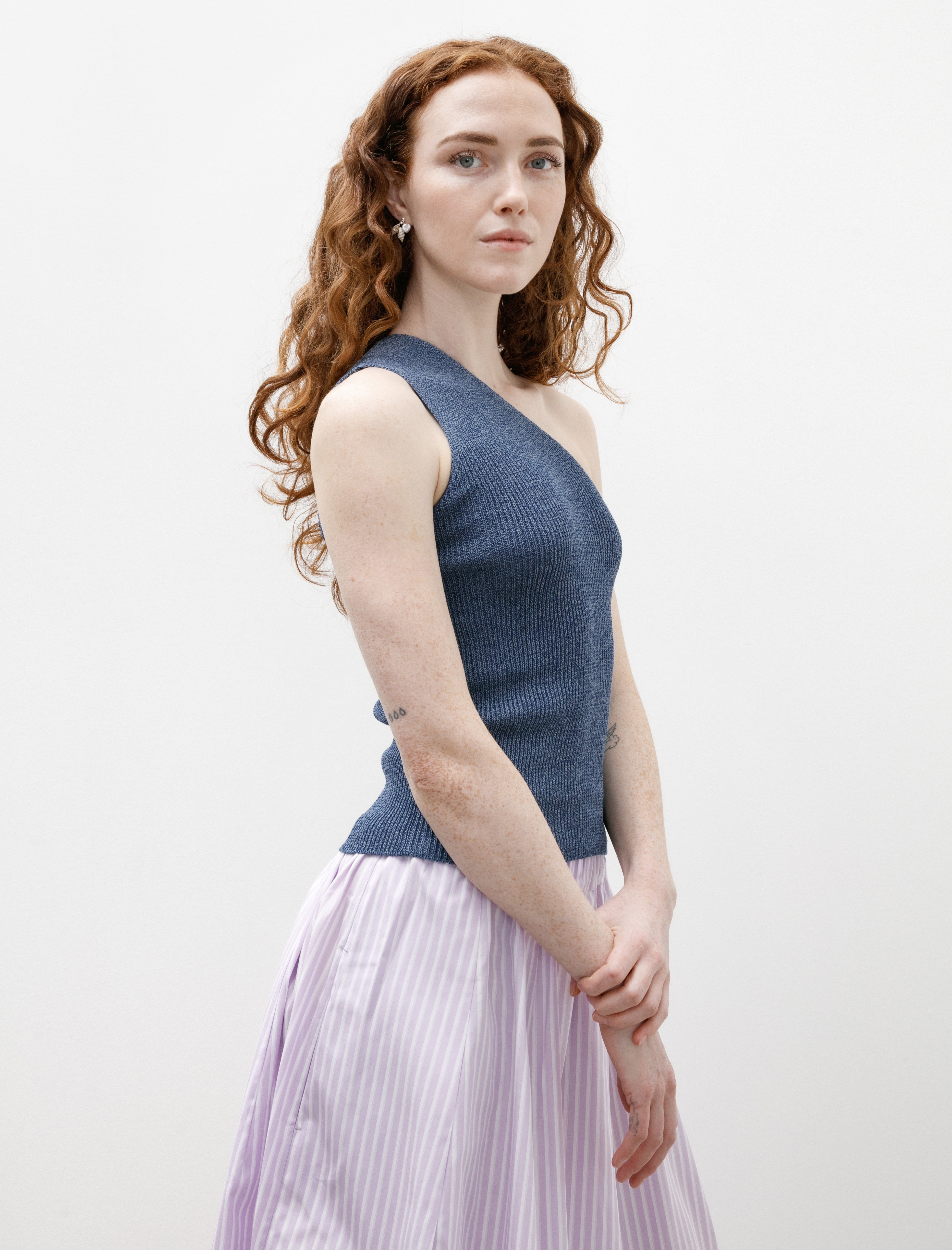 Cristaseya Washi Paper Asymmetrical Top Blue