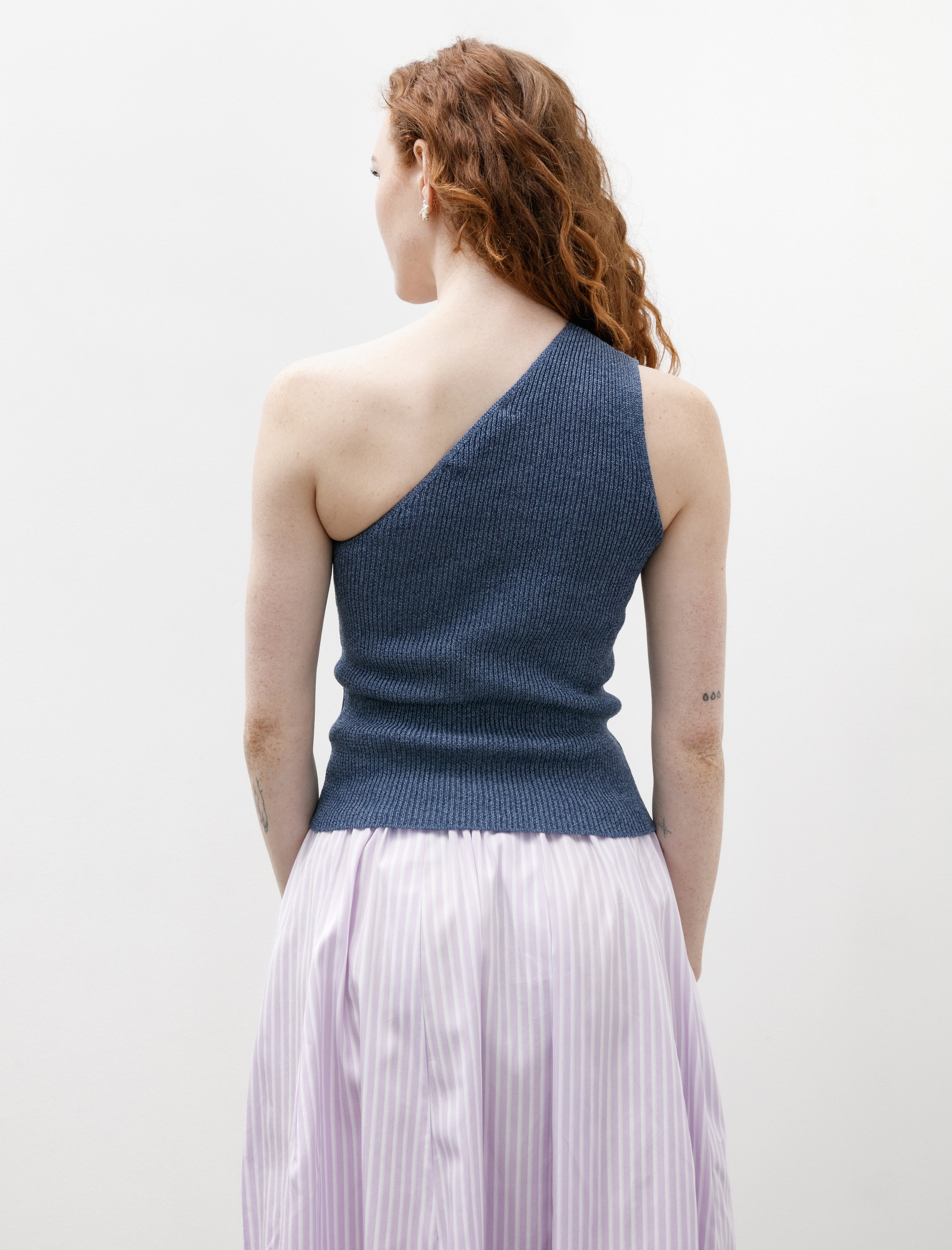 Cristaseya Washi Paper Asymmetrical Top Blue