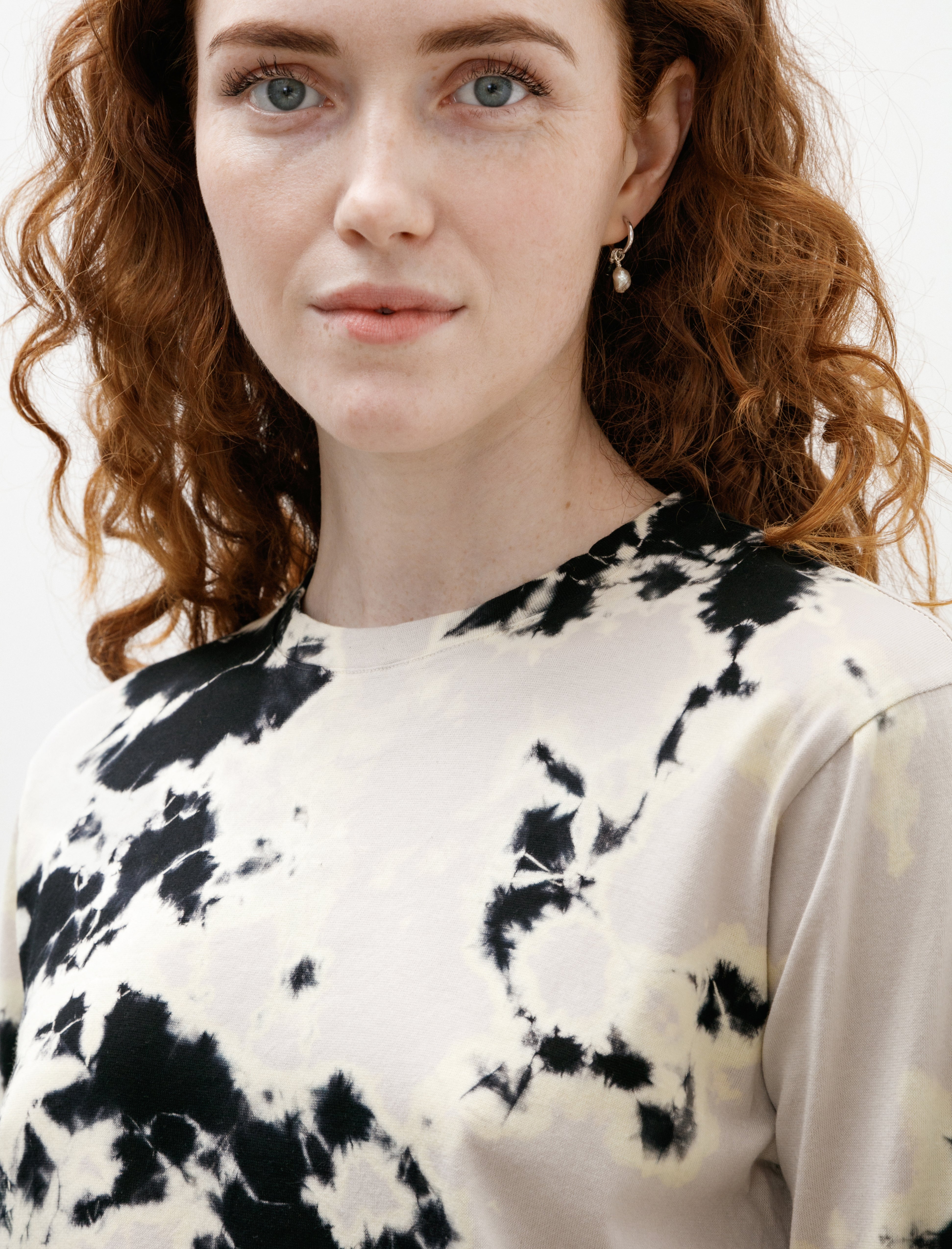 Suzusan Madara Shibori Long Sleeve T-Shirt Black/Greige