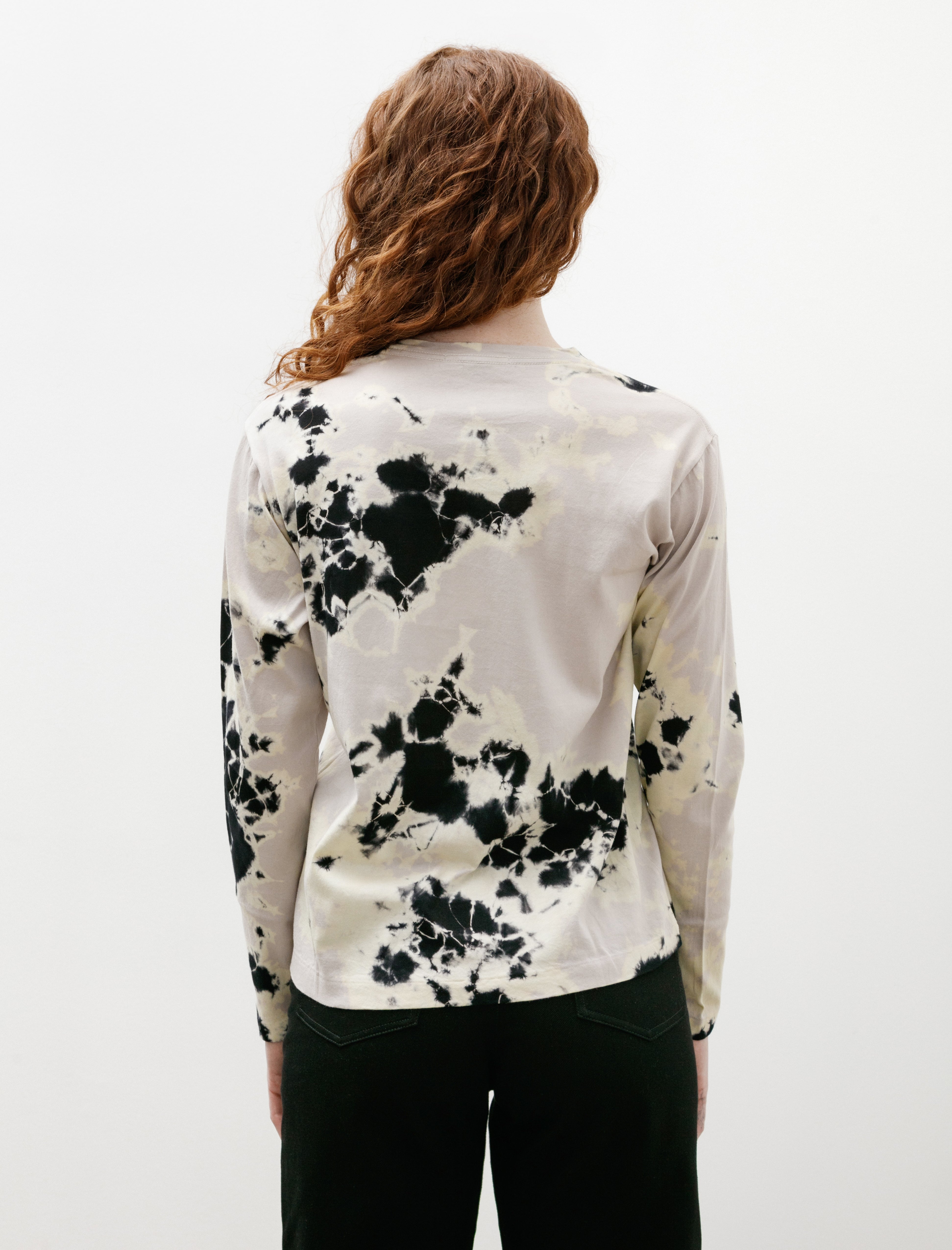 Suzusan Madara Shibori Long Sleeve T-Shirt Black/Greige