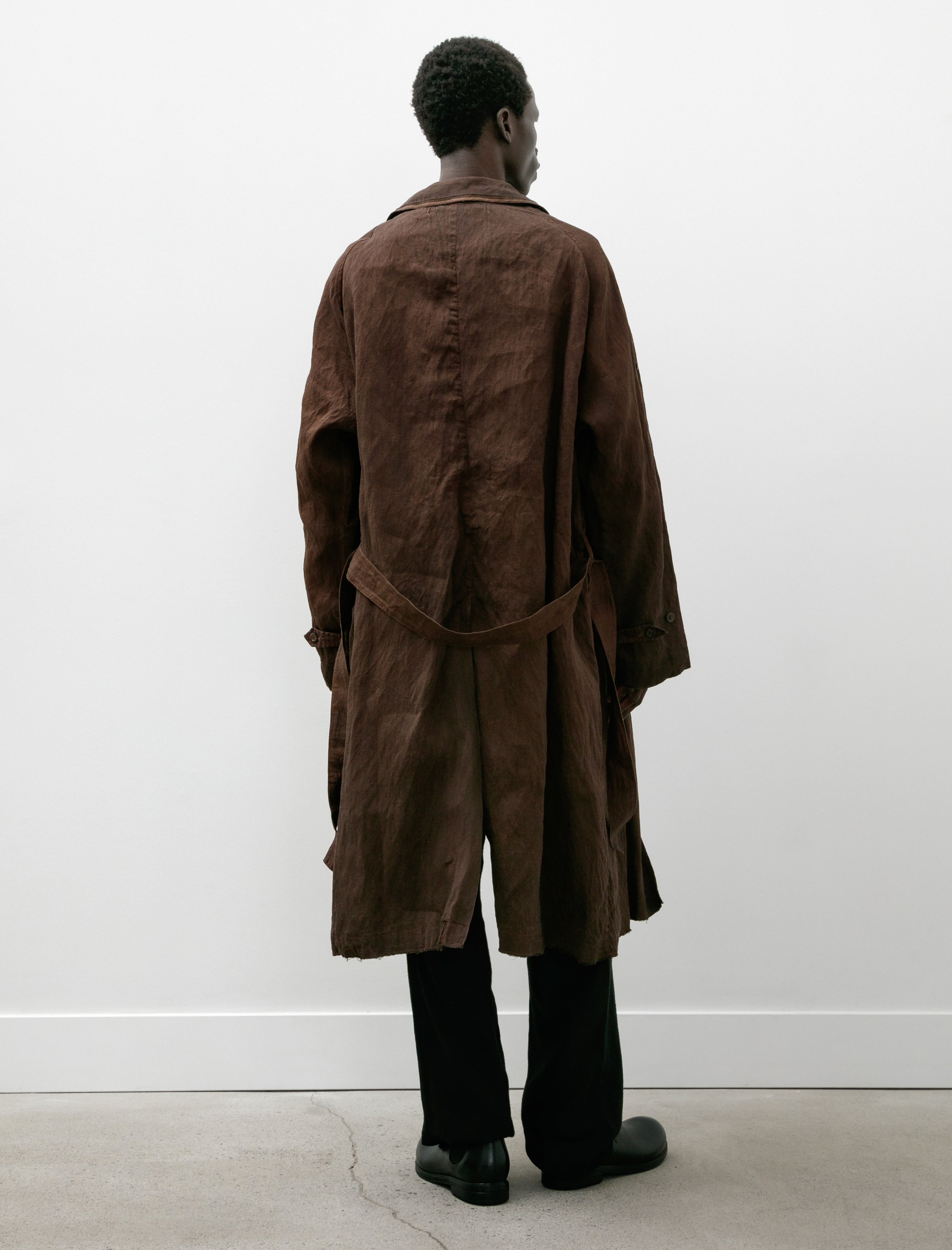 Cottle Sand Beach Balmacaan Coat Kakishibu Black