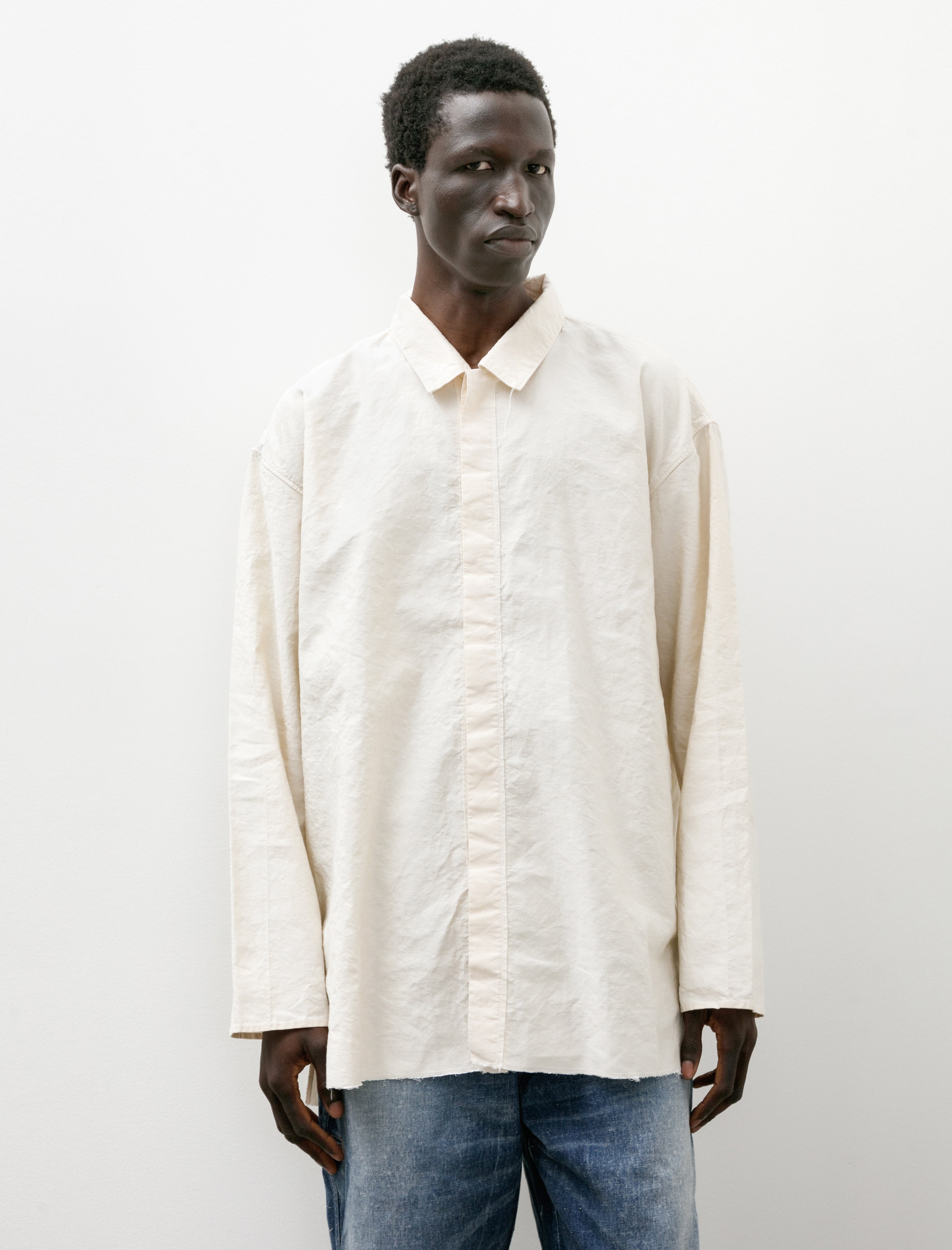 Cottle Leaf Vein Tailor Made Shirt Ecru