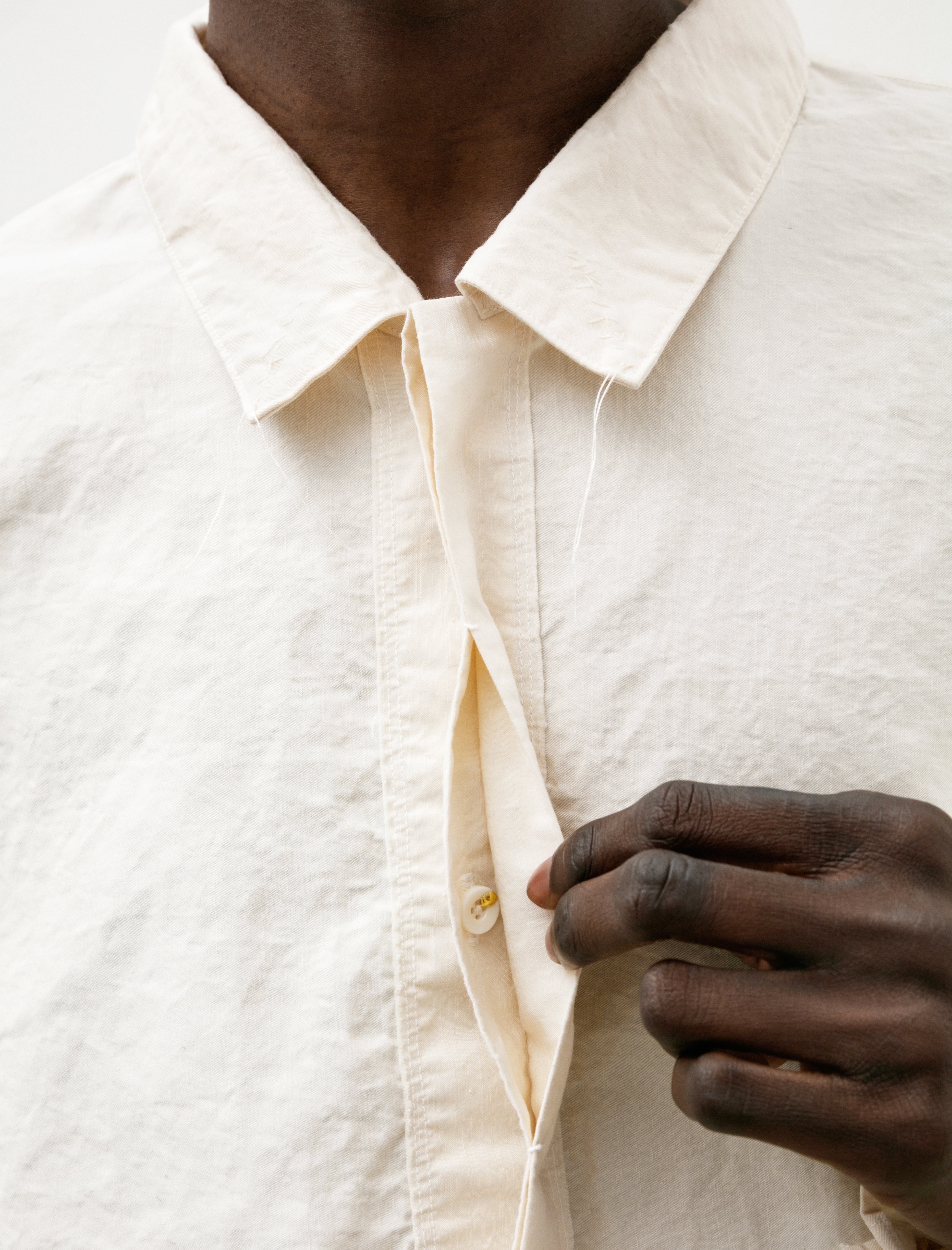 Cottle Leaf Vein Tailor Made Shirt Ecru