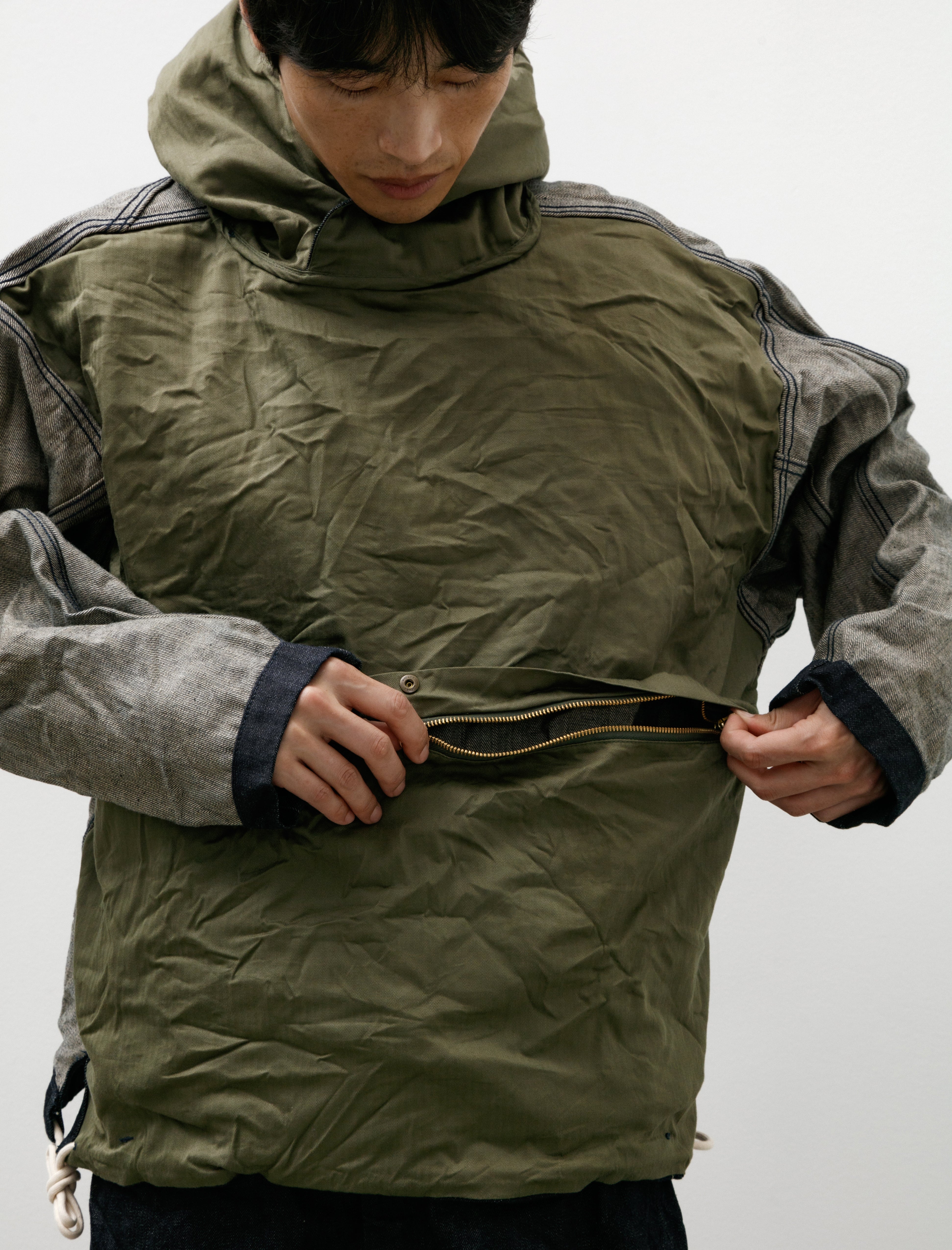 Working Work 4 Reversible Pullover 14oz Selvage Denim Rinsed