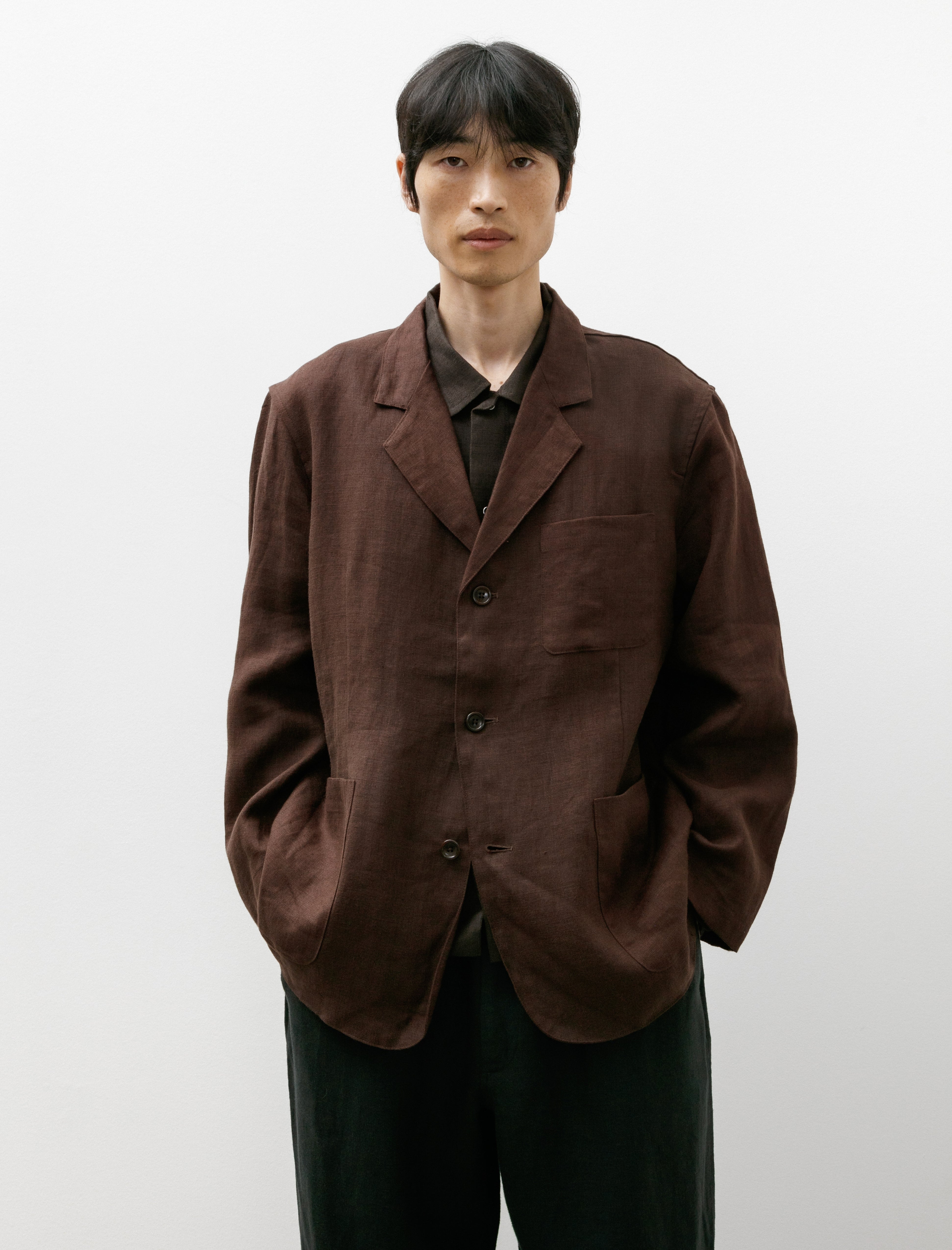 James Coward Carry On Jacket Welterweight Linen Brown