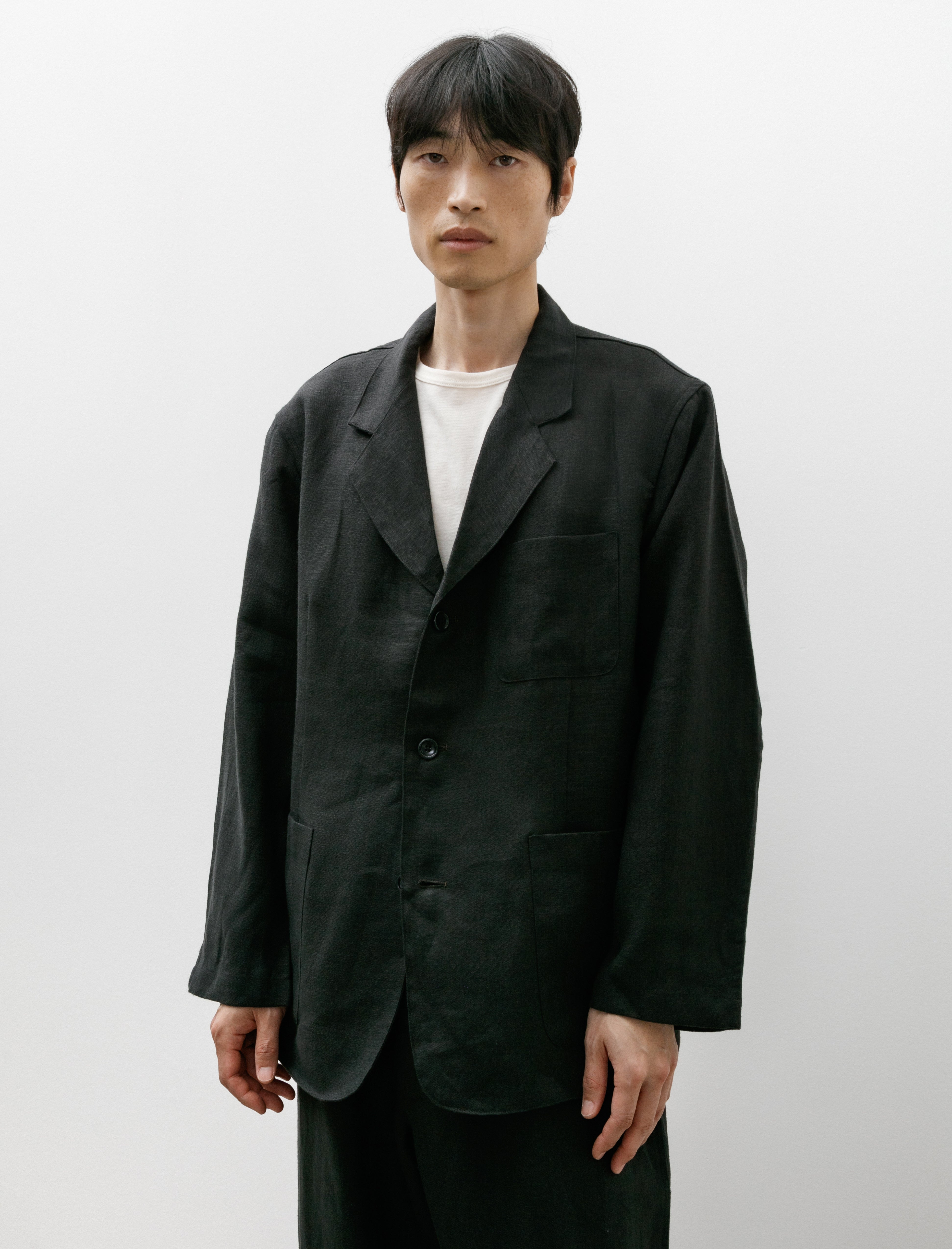 James Coward Carry On Jacket Welterweight Linen Black