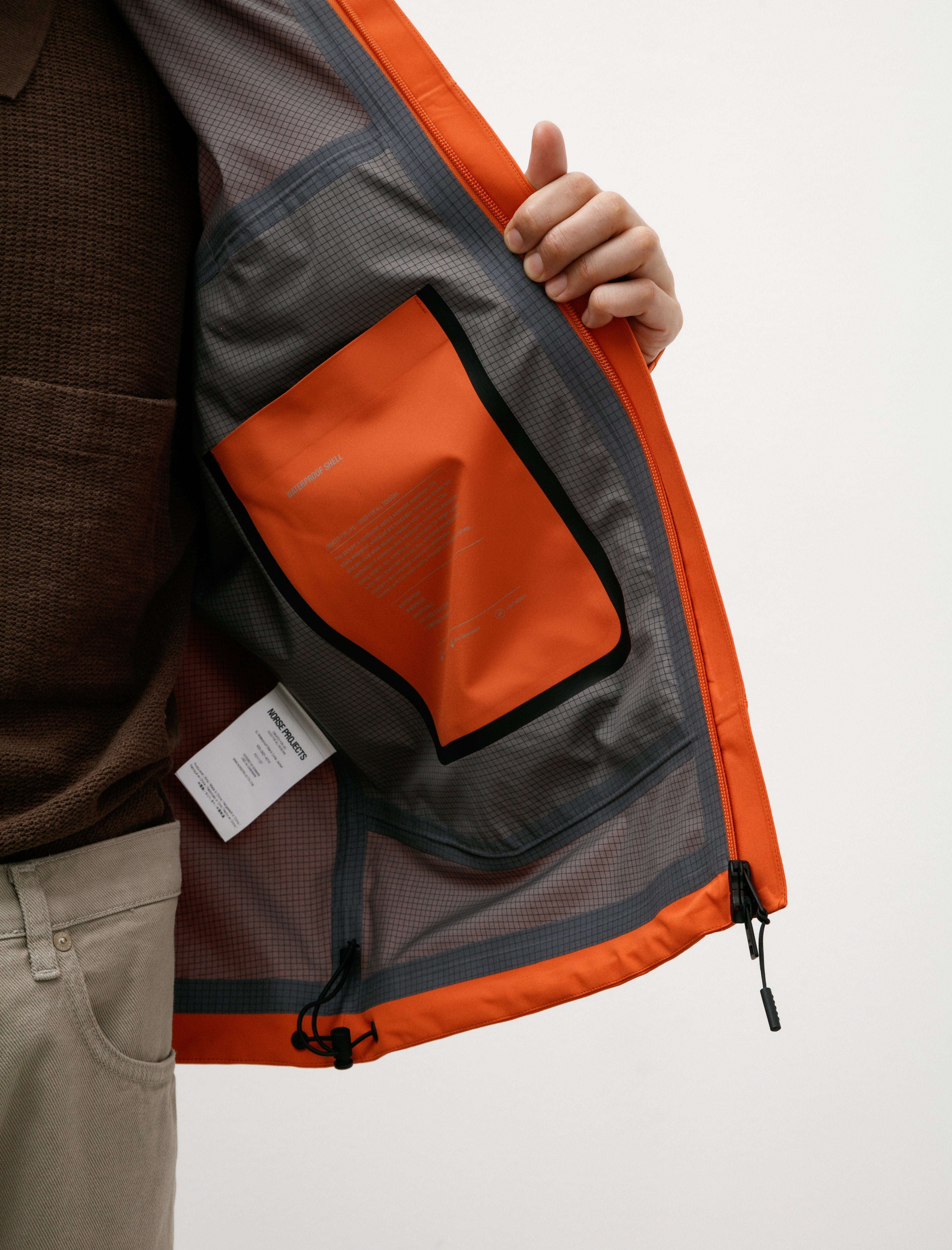 Norse Projects 3L Waterproof Stand Collar Jacket Blood Orange