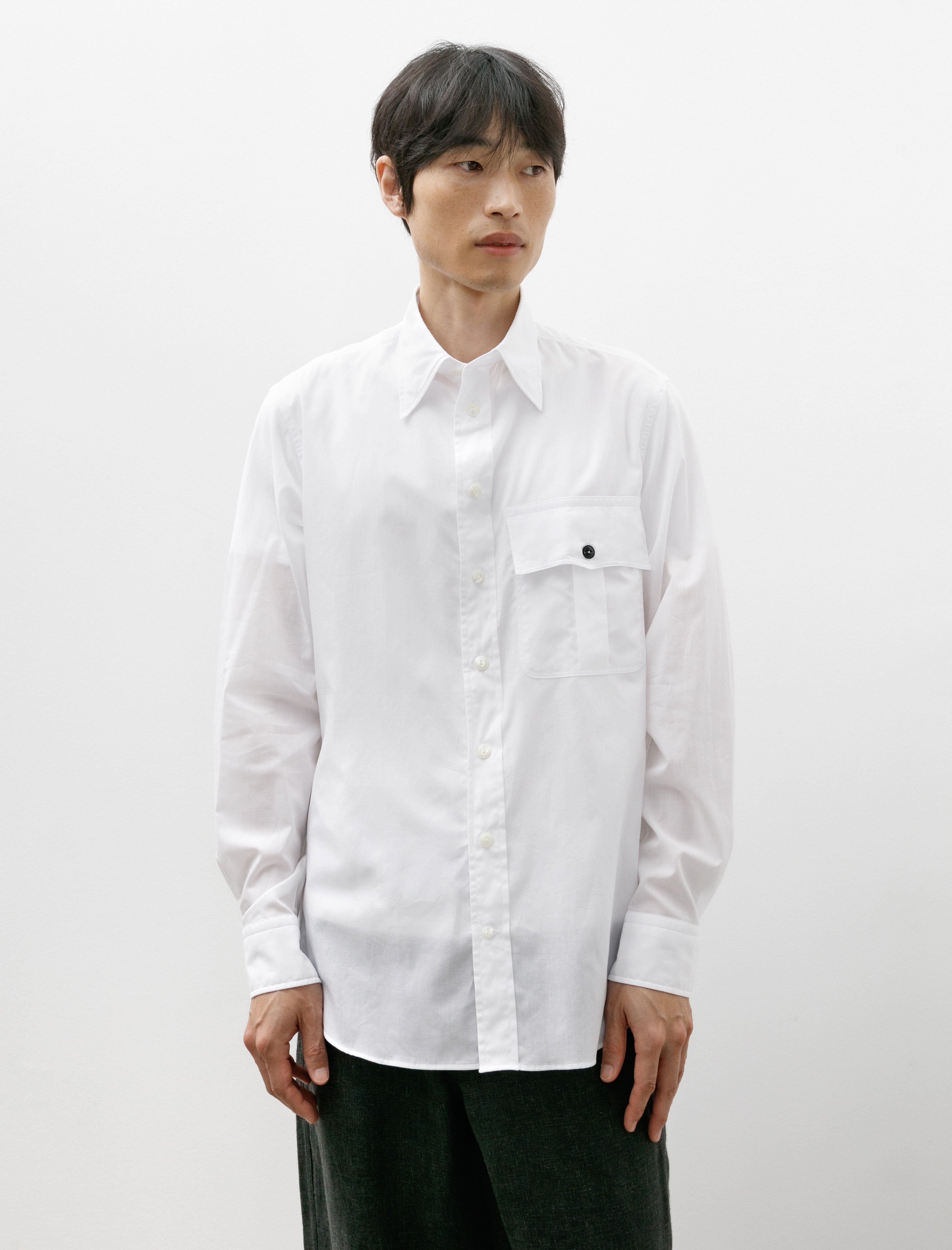 L.E.J 1 Pocket Officer's Shirt White