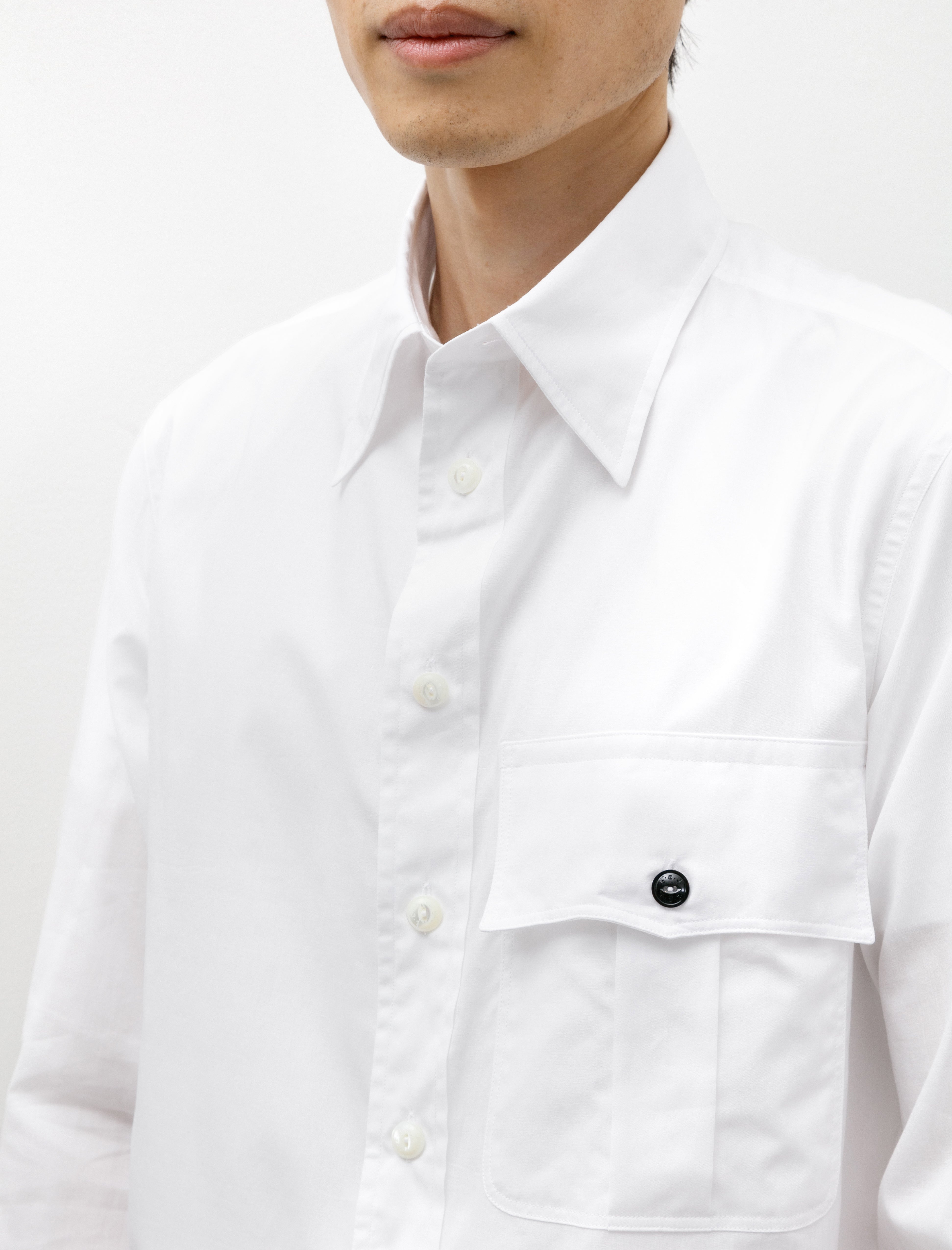 L.E.J 1 Pocket Officer's Shirt White