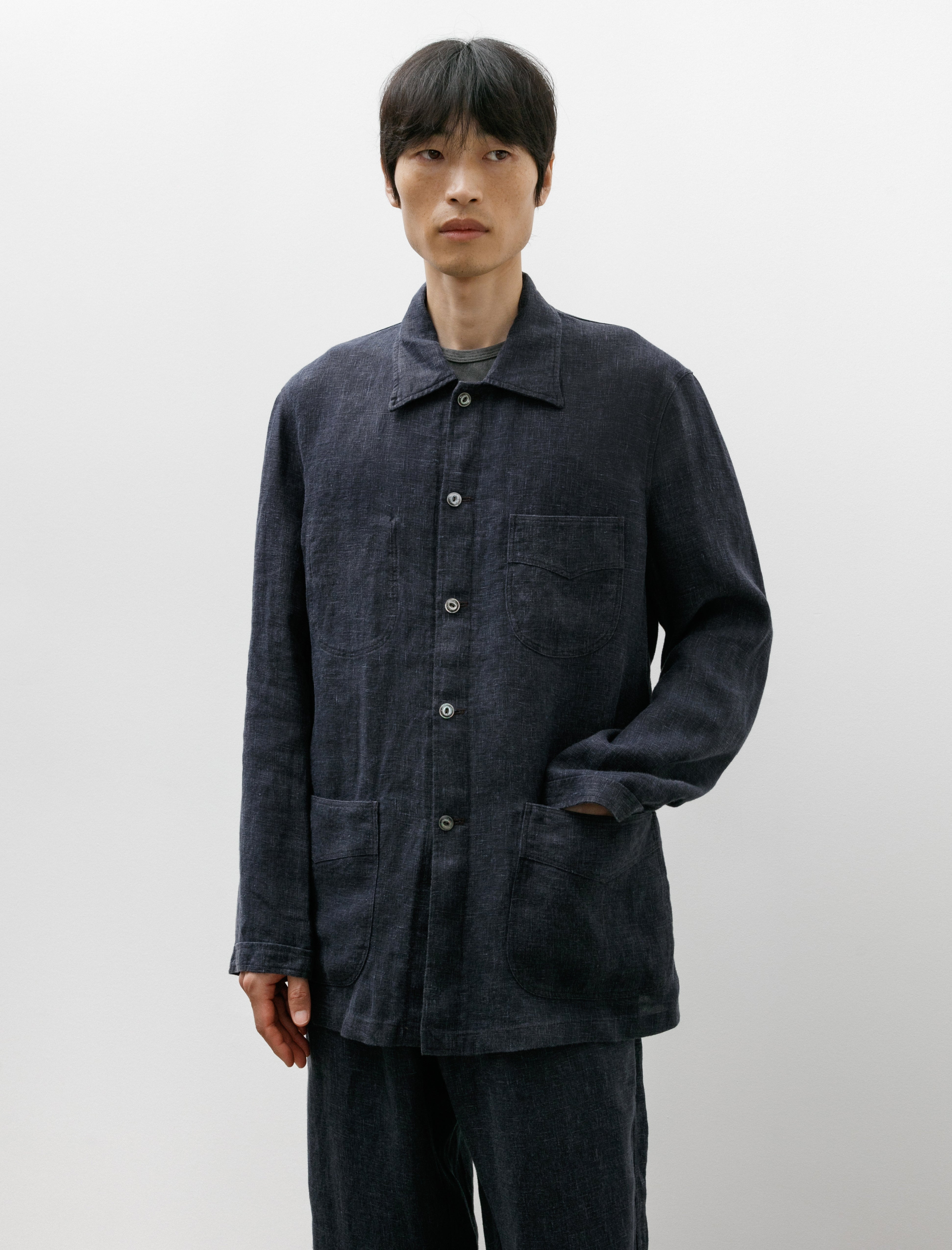 L.E.J Cat Posh Plage Linen Coat Navy